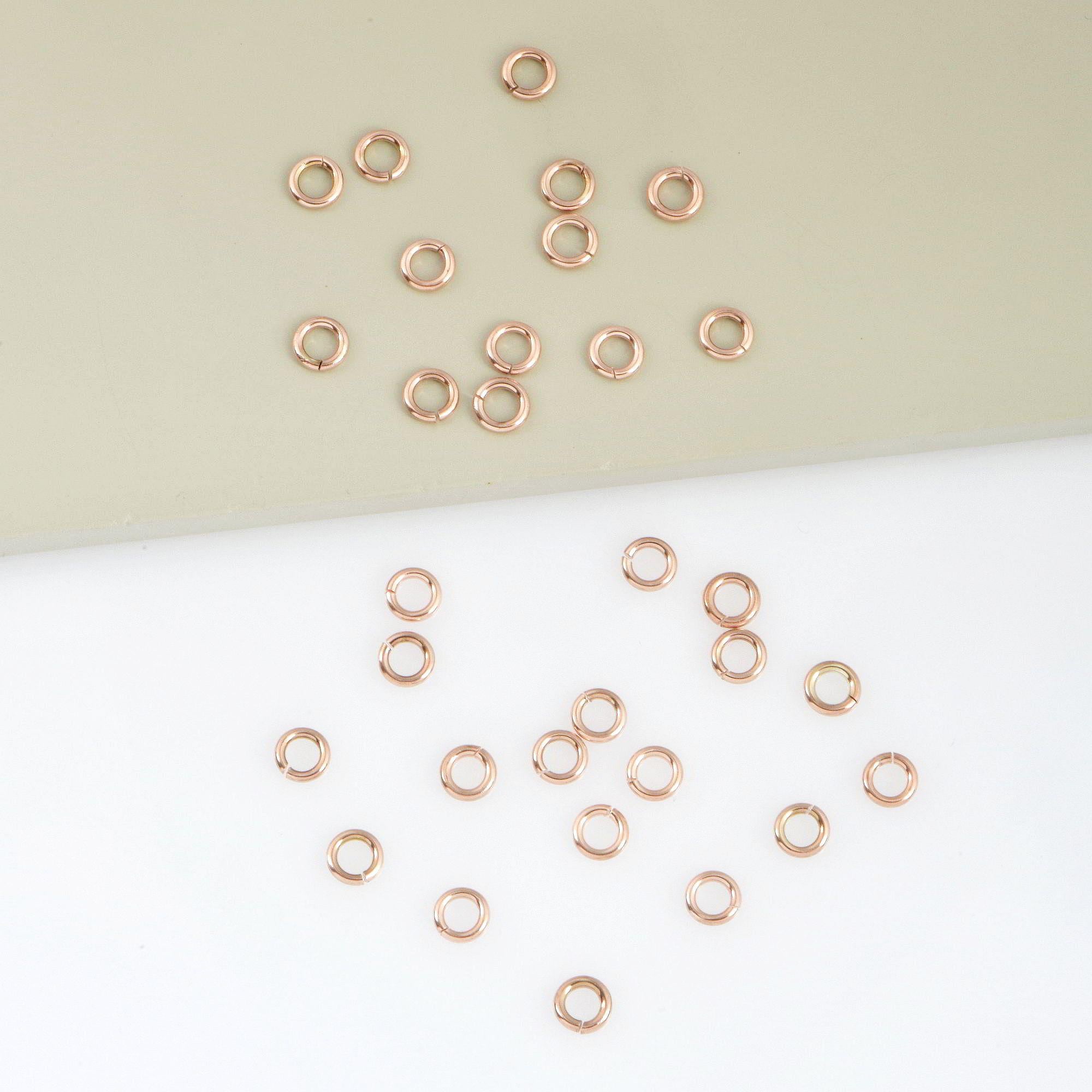 925 Sterling Silver Rose Gold Dia 5mm & Ga.18 Open Jump Rings, tough, Jewelry Supplies, 10 Pces, Findings, RGM68B