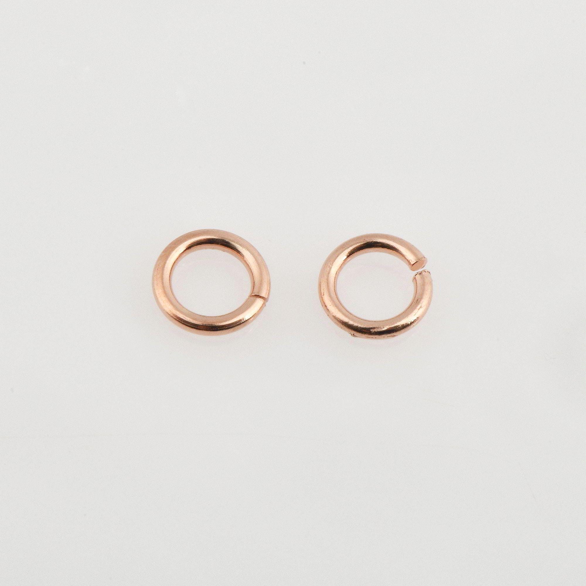 925 Sterling Silver Rose Gold Dia 6.5mm & Ga.18 Open Jump Rings, tough, 8 pces, Jewelry Supplies, Findings, RGM68C
