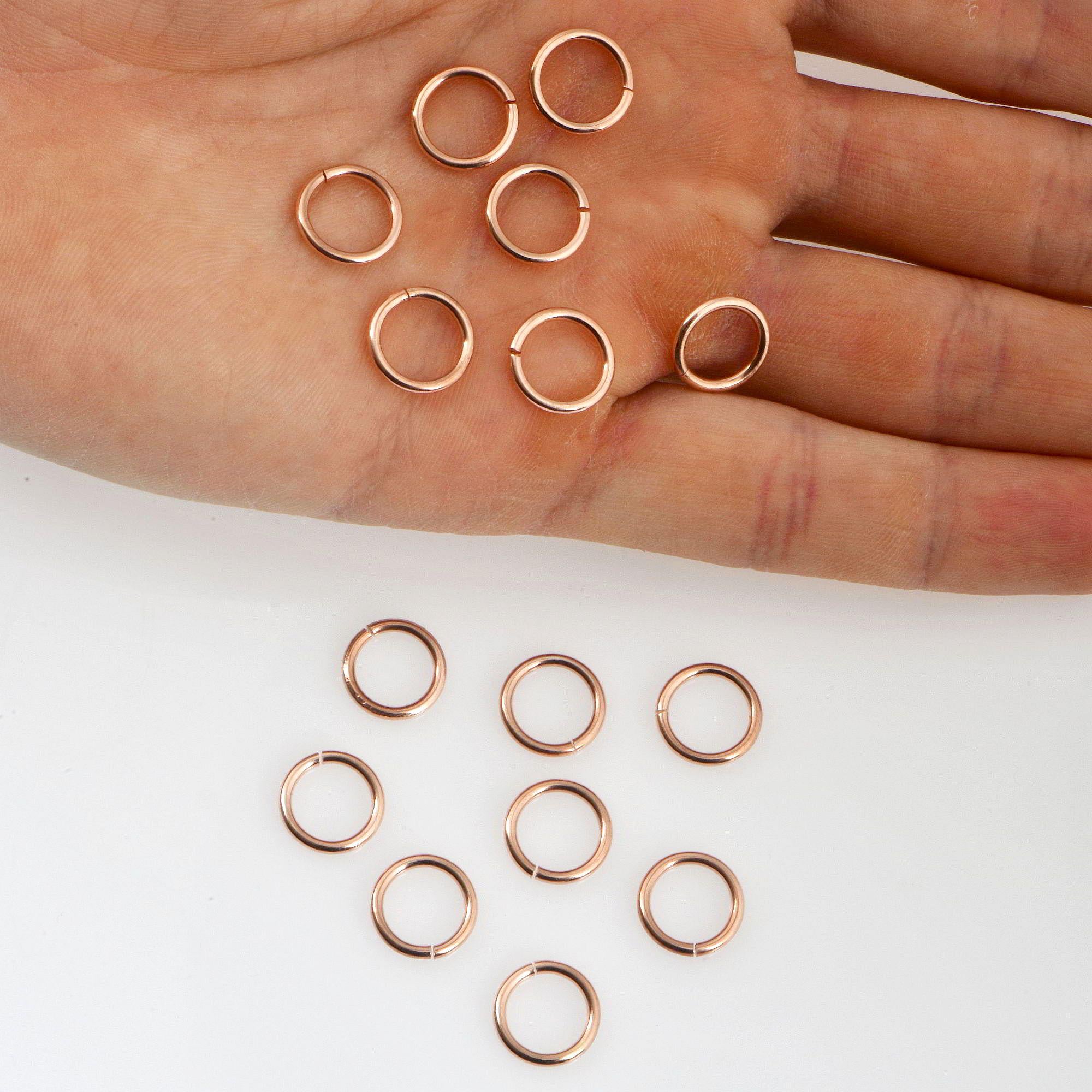 925 Sterling Silver Rose Gold Open Jump Rings, tough, High Quality Dia 11.5mm & Ga.14 in Silver, 3 Pces, Jewelry Supplies, Findings RGM68E