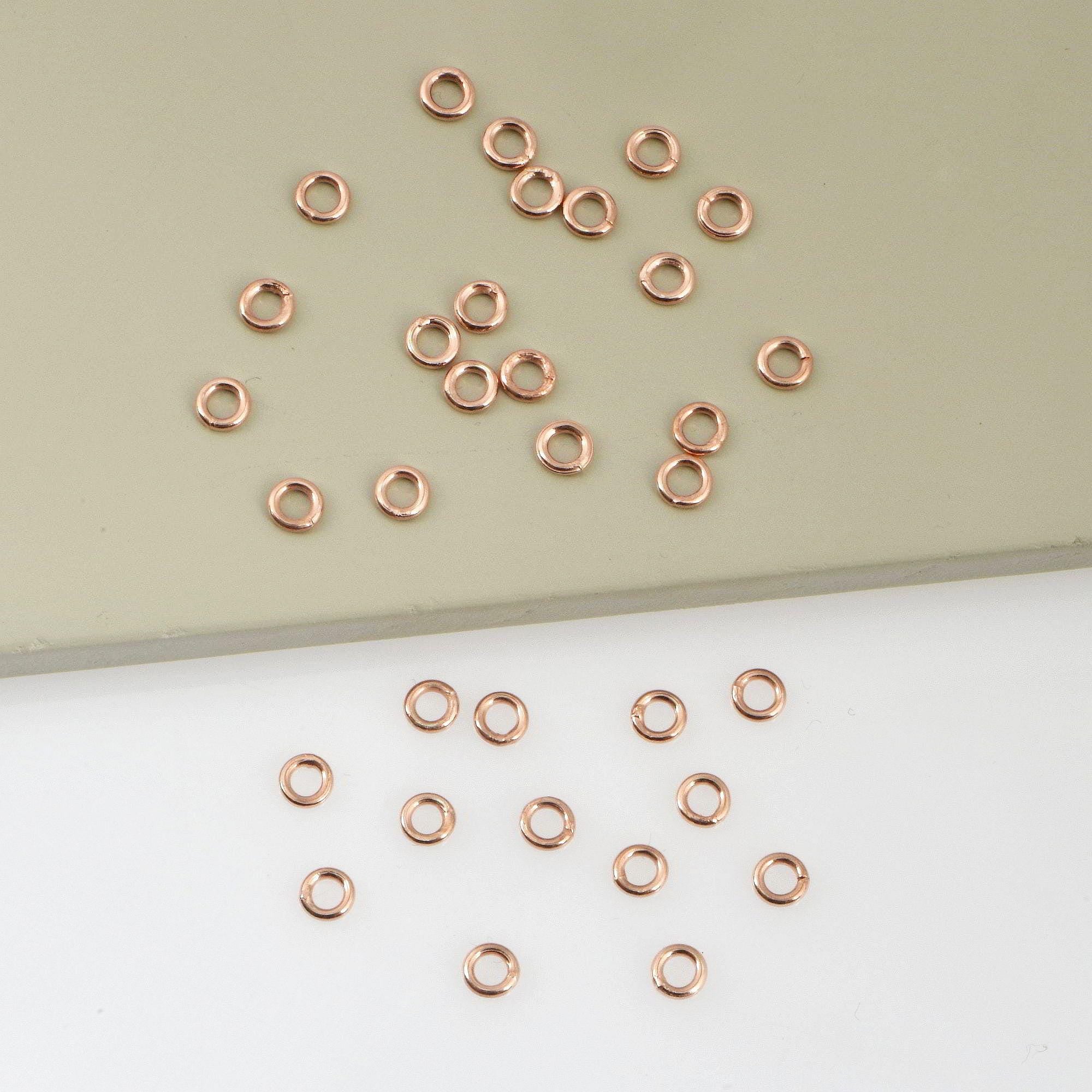 Dia 4mm & Ga.2 925 Sterling Silver Rose Gold CLOSED Jump Rings, tough, Silver Hollow Rings, Jewelry Supplies, Findings, RGM103A