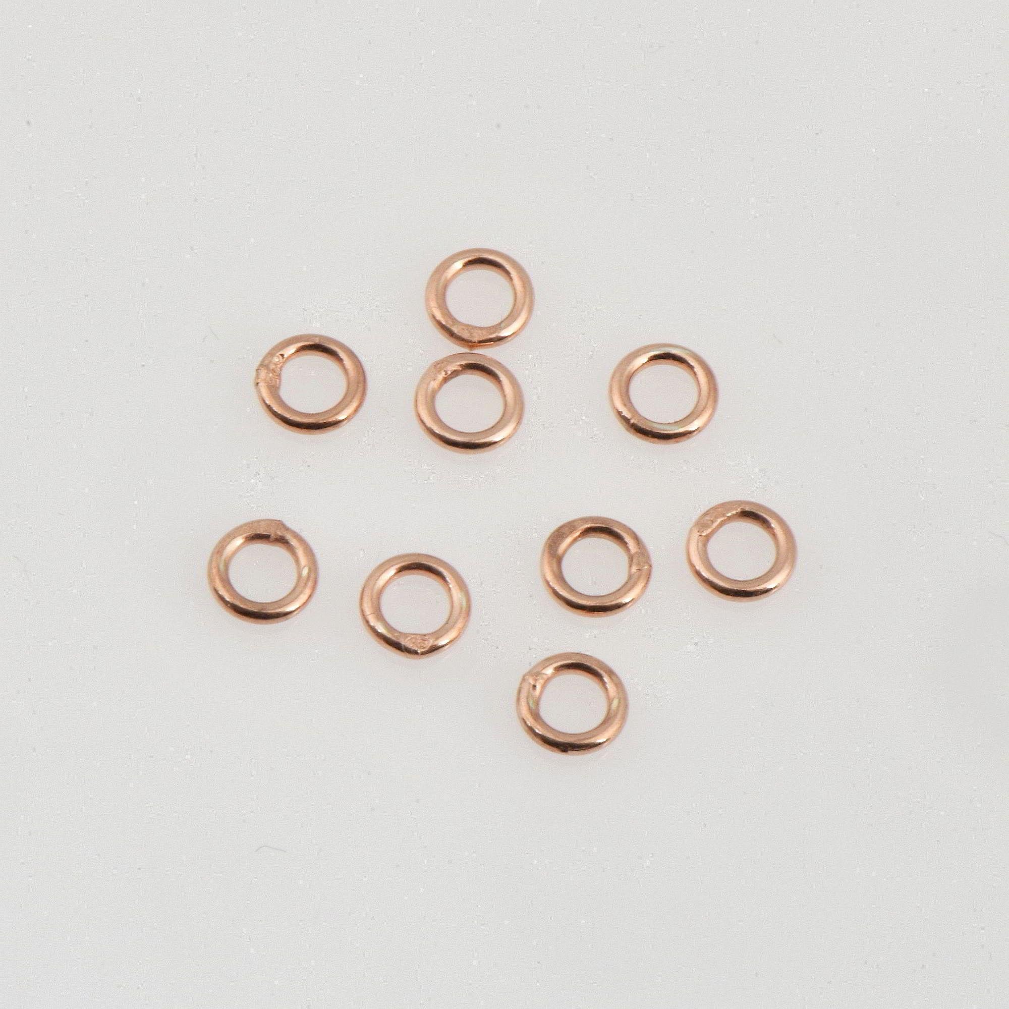 Dia 5mm & Ga.3 925 Sterling Silver Rose Gold CLOSED Jump Rings, Tough, Hollow jump Rings, Jewelry Supplies, Findings, RGM103B