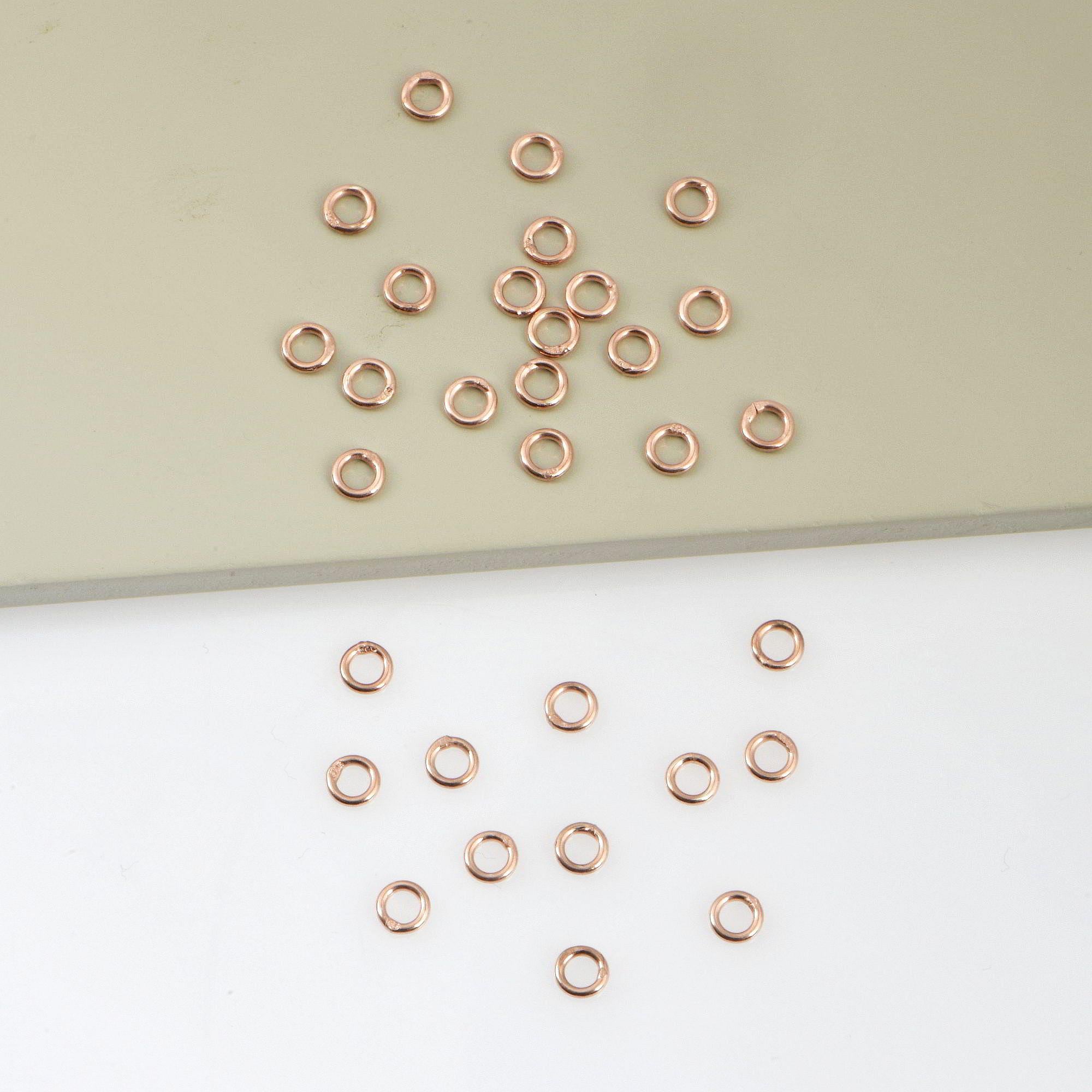 Dia 5mm & Ga.3 925 Sterling Silver Rose Gold CLOSED Jump Rings, Tough, Hollow jump Rings, Jewelry Supplies, Findings, RGM103B