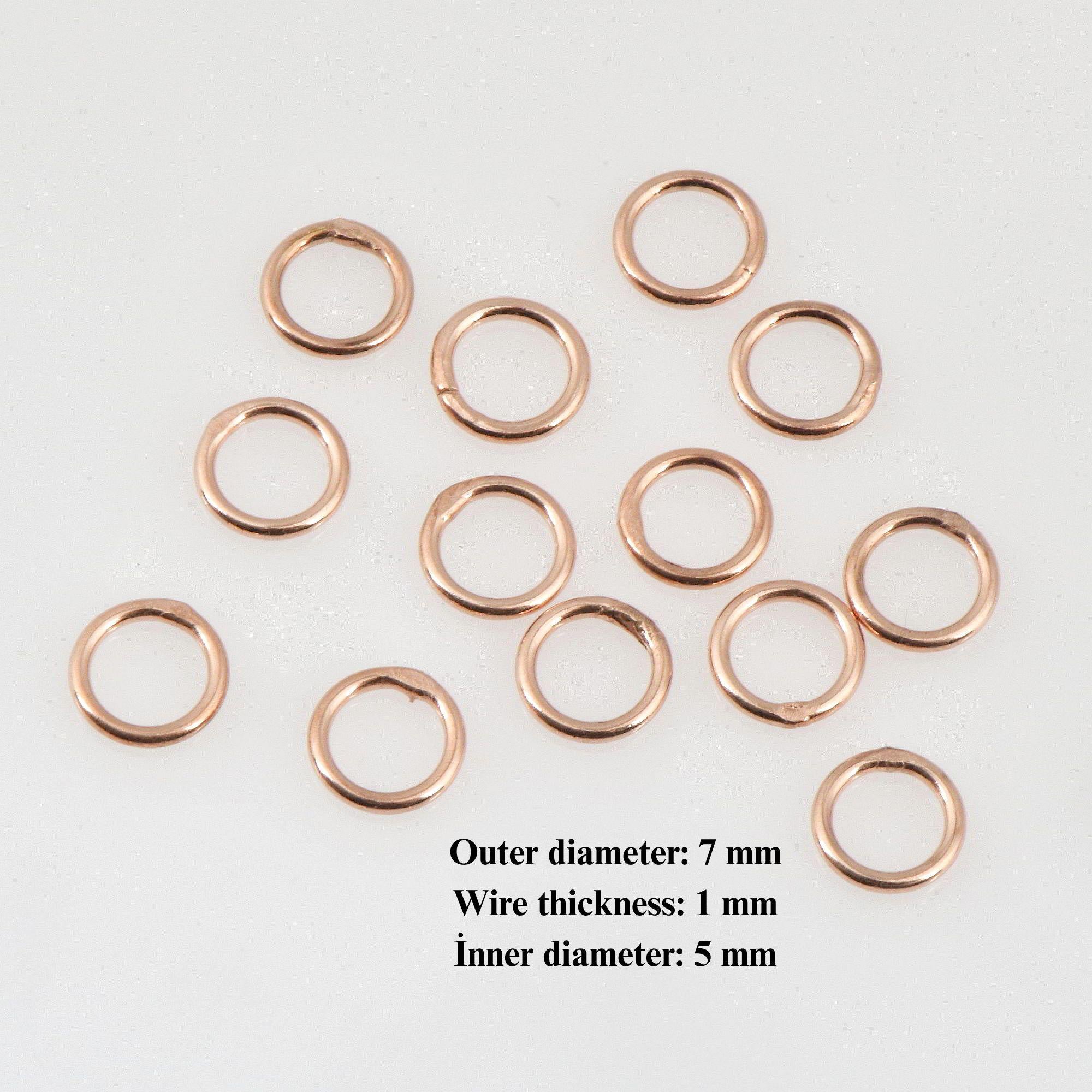Dia 7mm & Ga.5 925 Sterling Silver Rose Gold CLOSED Jump Rings, tough, Silver Hollow Rings , Jewelry Supplies, Findings, RGM103D
