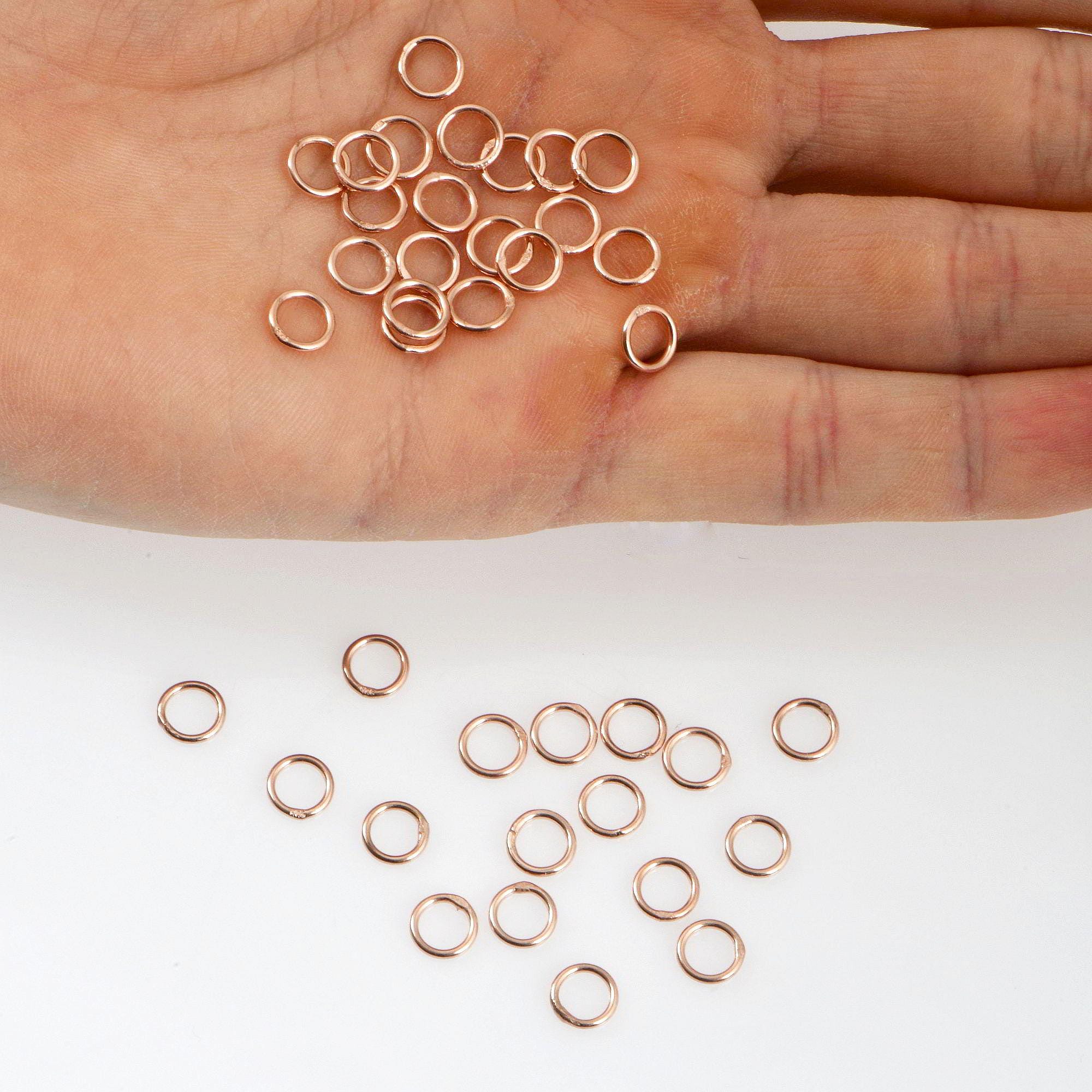 Dia 7mm & Ga.5 925 Sterling Silver Rose Gold CLOSED Jump Rings, tough, Silver Hollow Rings , Jewelry Supplies, Findings, RGM103D