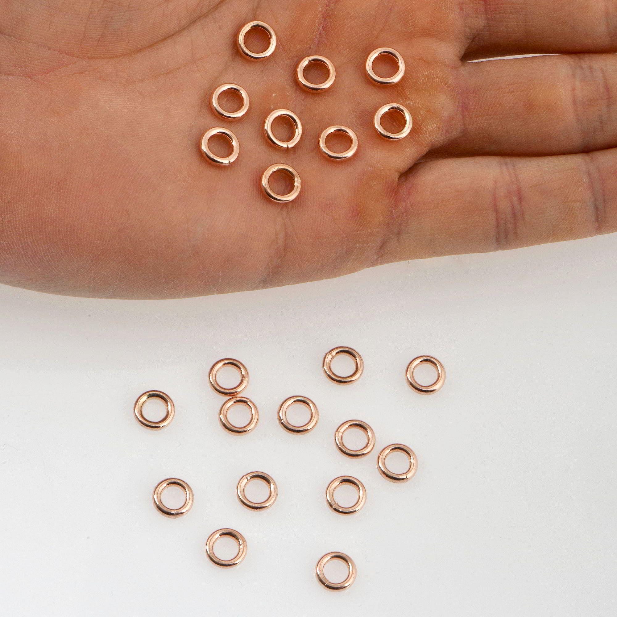 925 Sterling Silver Rose Gold High Quality 12,7 mm CLOSED and HOLLOW Jump Rings, Jewelry Supplies, Findings, RGM104B