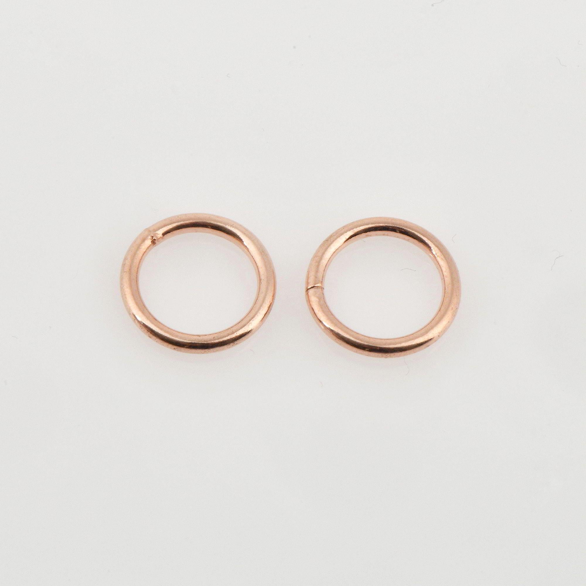 925 Sterling Silver Rose Gold High Quality 15 mm CLOSED and HOLLOW Jump Rings, Jewelry Supplies, Findings, RGM104C