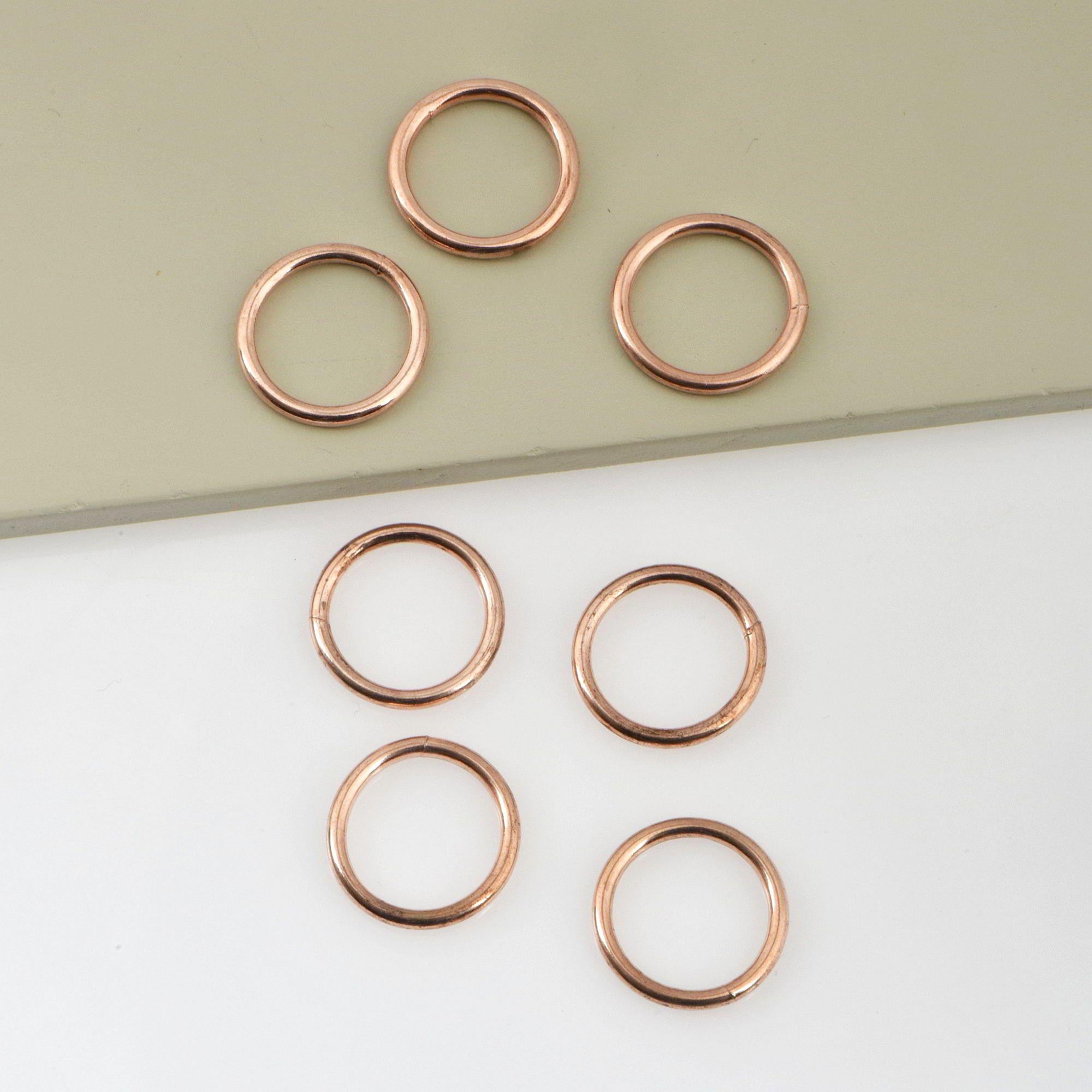 925 Sterling Silver Rose Gold High Quality 19 mm CLOSED and HOLLOW Jump Rings, Jewelry Supplies, Findings, RGM104D