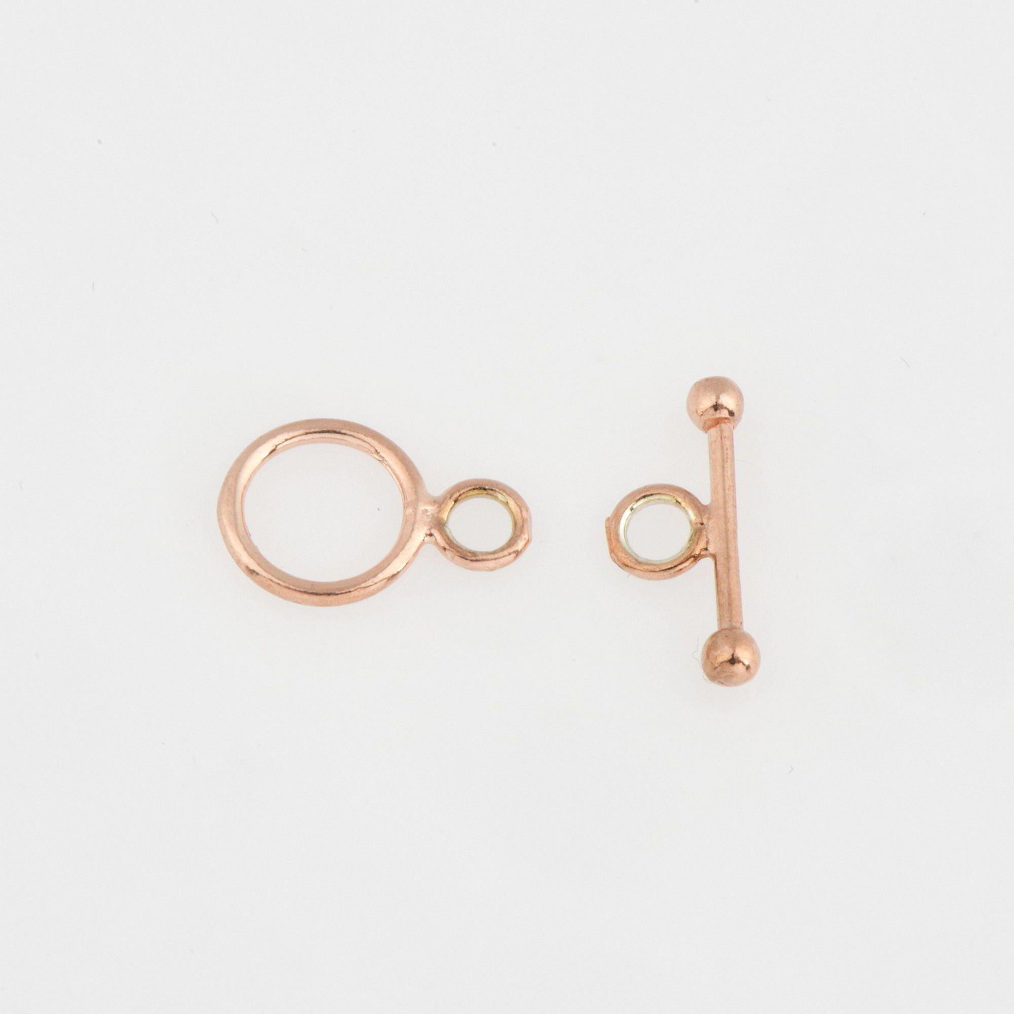 925 Sterling Silver Rose Gold Vermeil Toggle Clasps, Silver Plain Toggle Clasp Set, Jewelry Supplies, Jewelry Findings, RGM59A