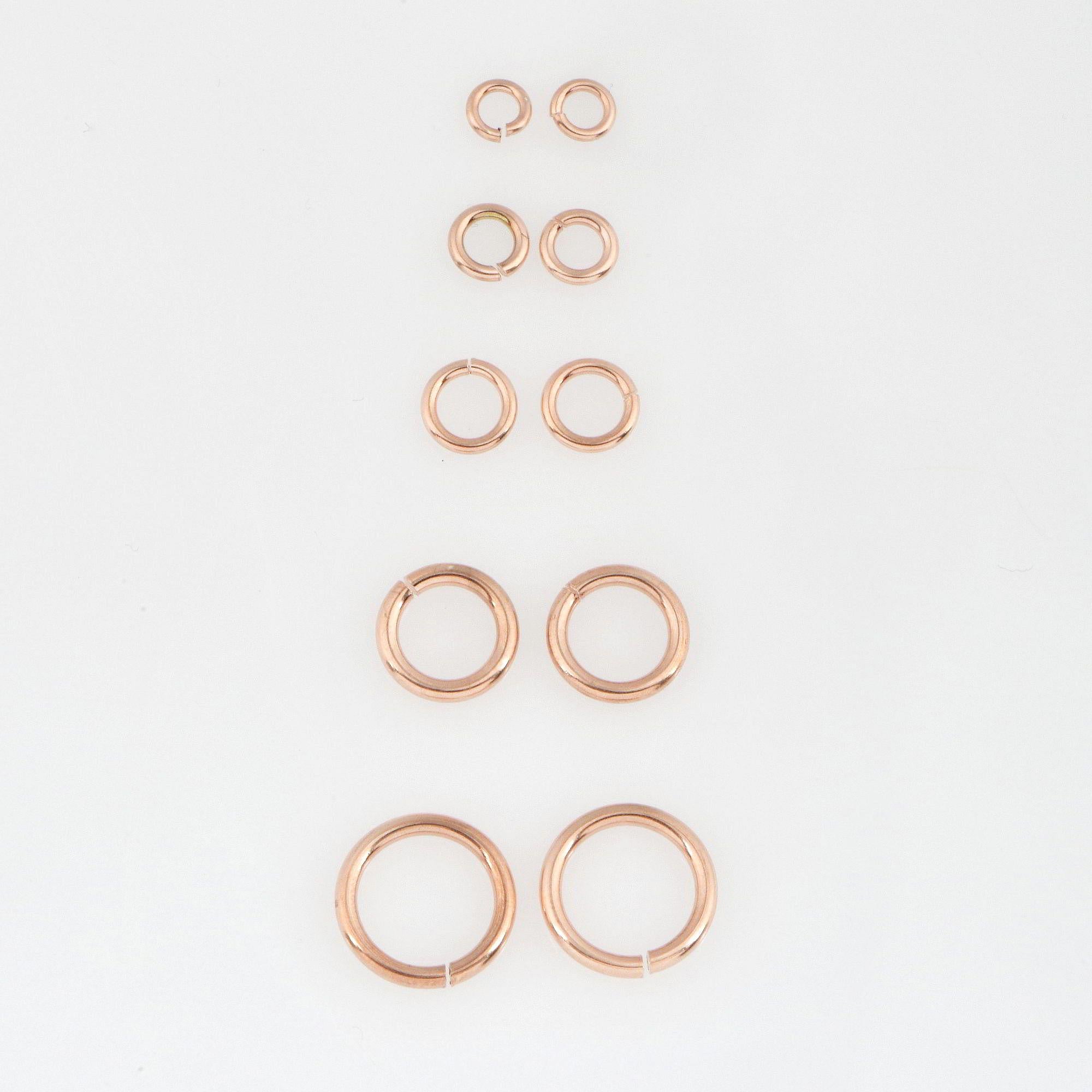 925 Sterling Silver Rose Gold High Quality Open Jump Rings, Solid Sterling Silver thick Open Rings, Jewelry Supplies, Findings, RGM68A-E