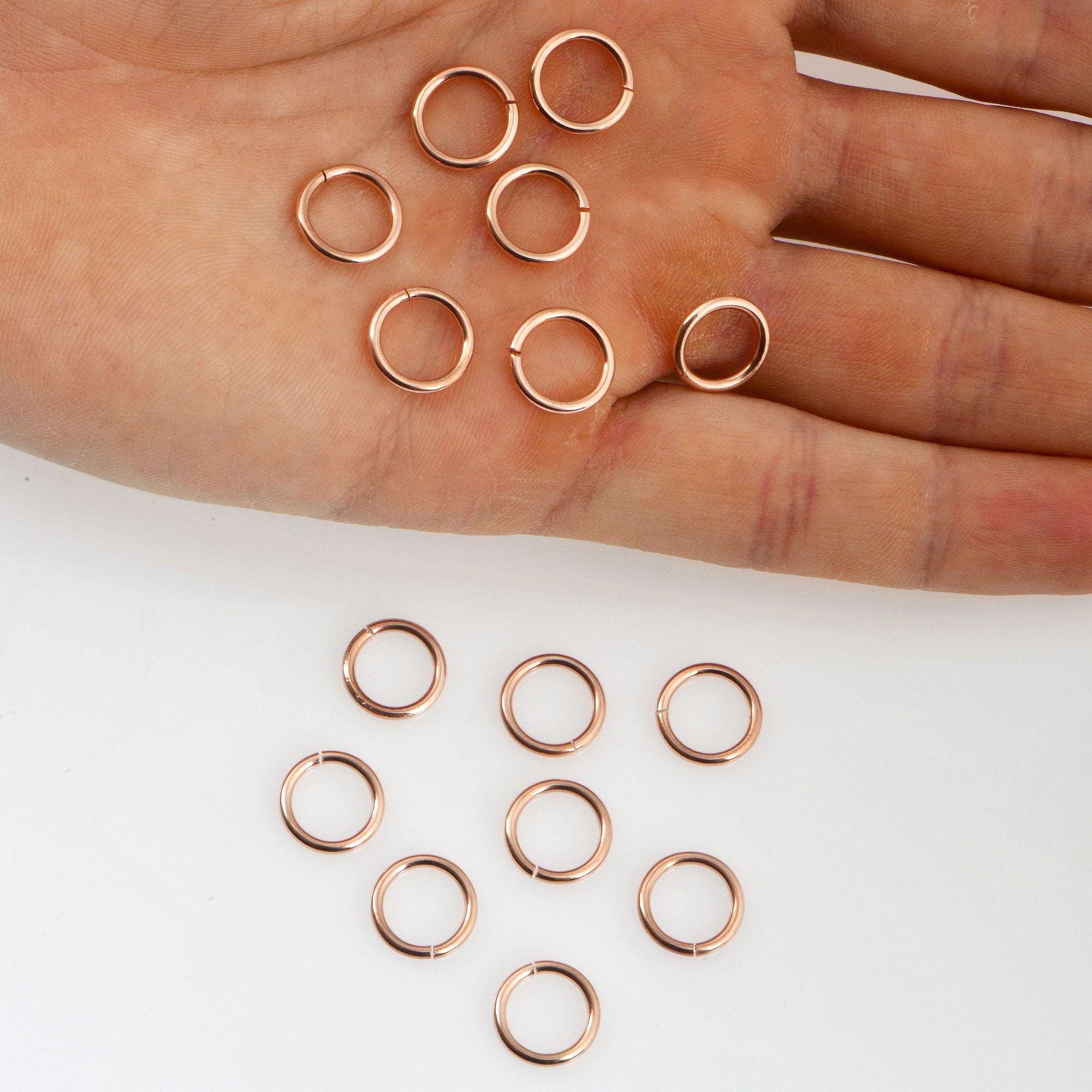 925 Sterling Silver Rose Gold High Quality Open Jump Rings, Solid Sterling Silver thick Open Rings, Jewelry Supplies, Findings, RGM68A-E