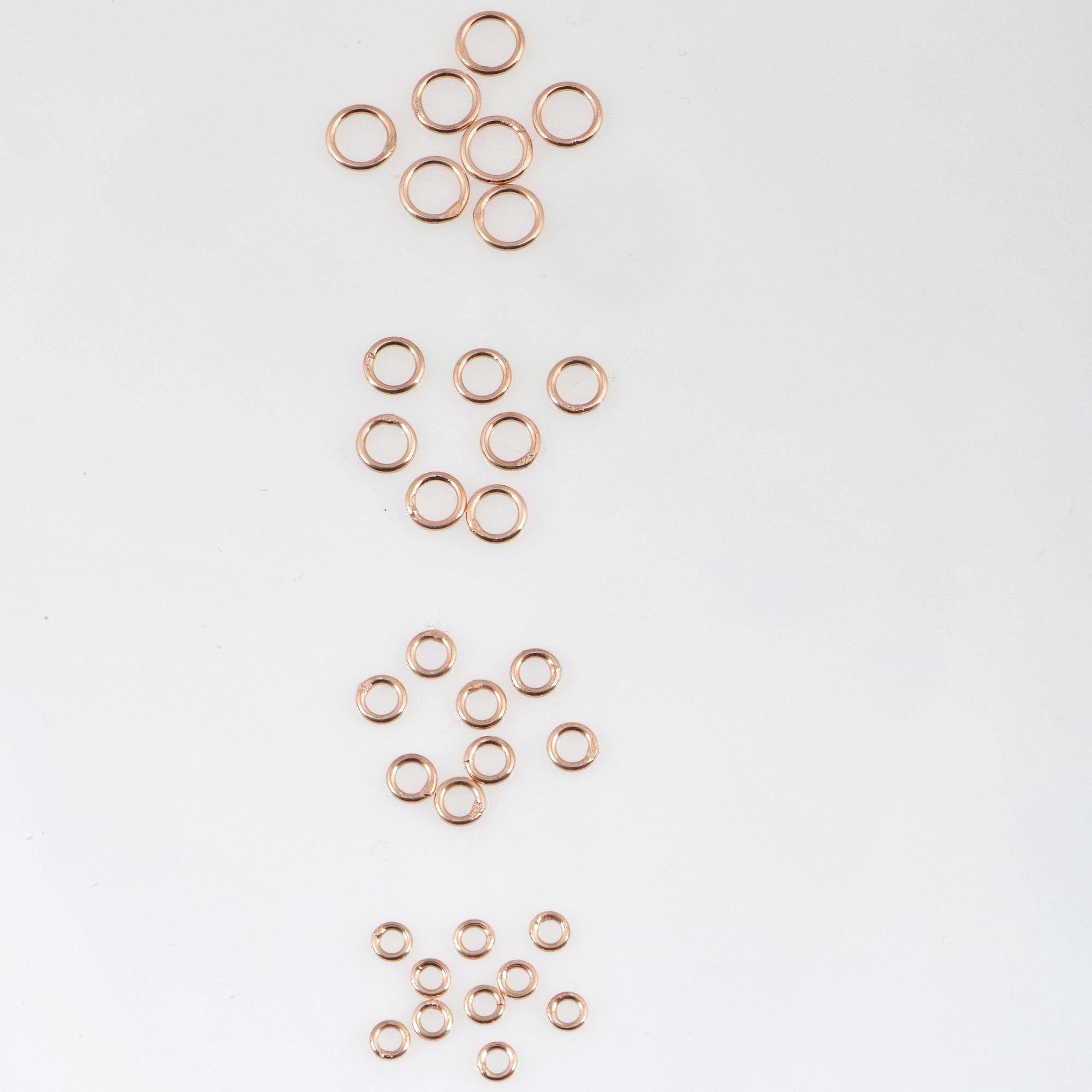 925 Silver Rose Gold High Quality CLOSED Jump Rings, CLOSED Jump Rings, Sterling Silver Closed Rings Jewelry Supplies, RGM103A-D