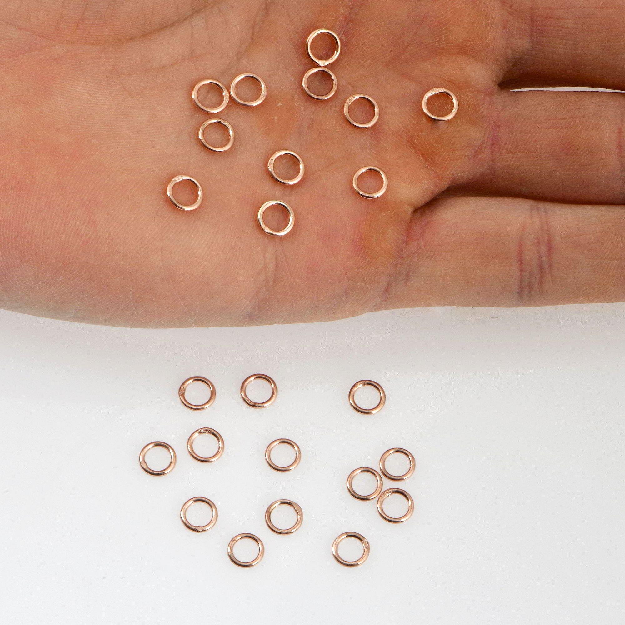 925 Silver Rose Gold High Quality CLOSED Jump Rings, CLOSED Jump Rings, Sterling Silver Closed Rings Jewelry Supplies, RGM103A-D