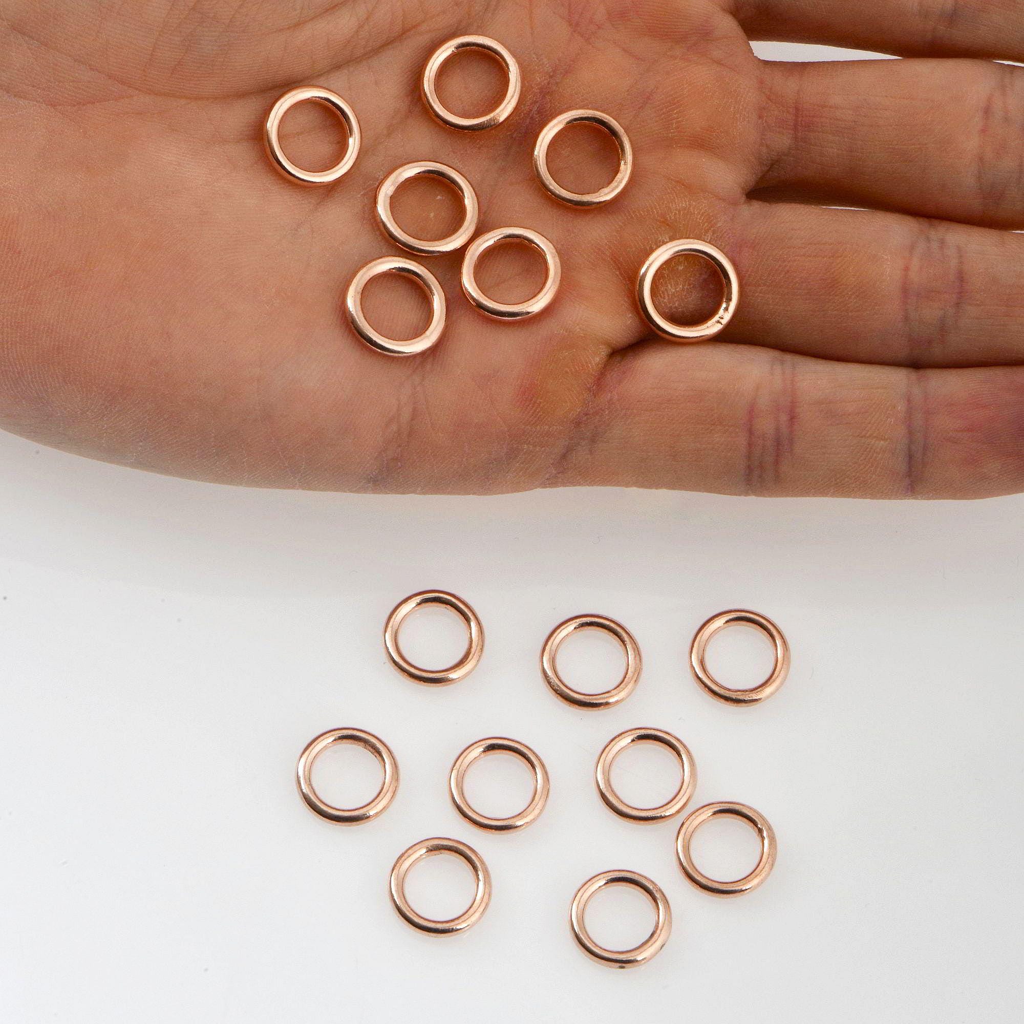 925 Sterling Silver Rose Gold CLOSED Jump Rings, High Quality HOLLOW Jump Rings, Jewelry Supplies, Findings, RGM104A-D