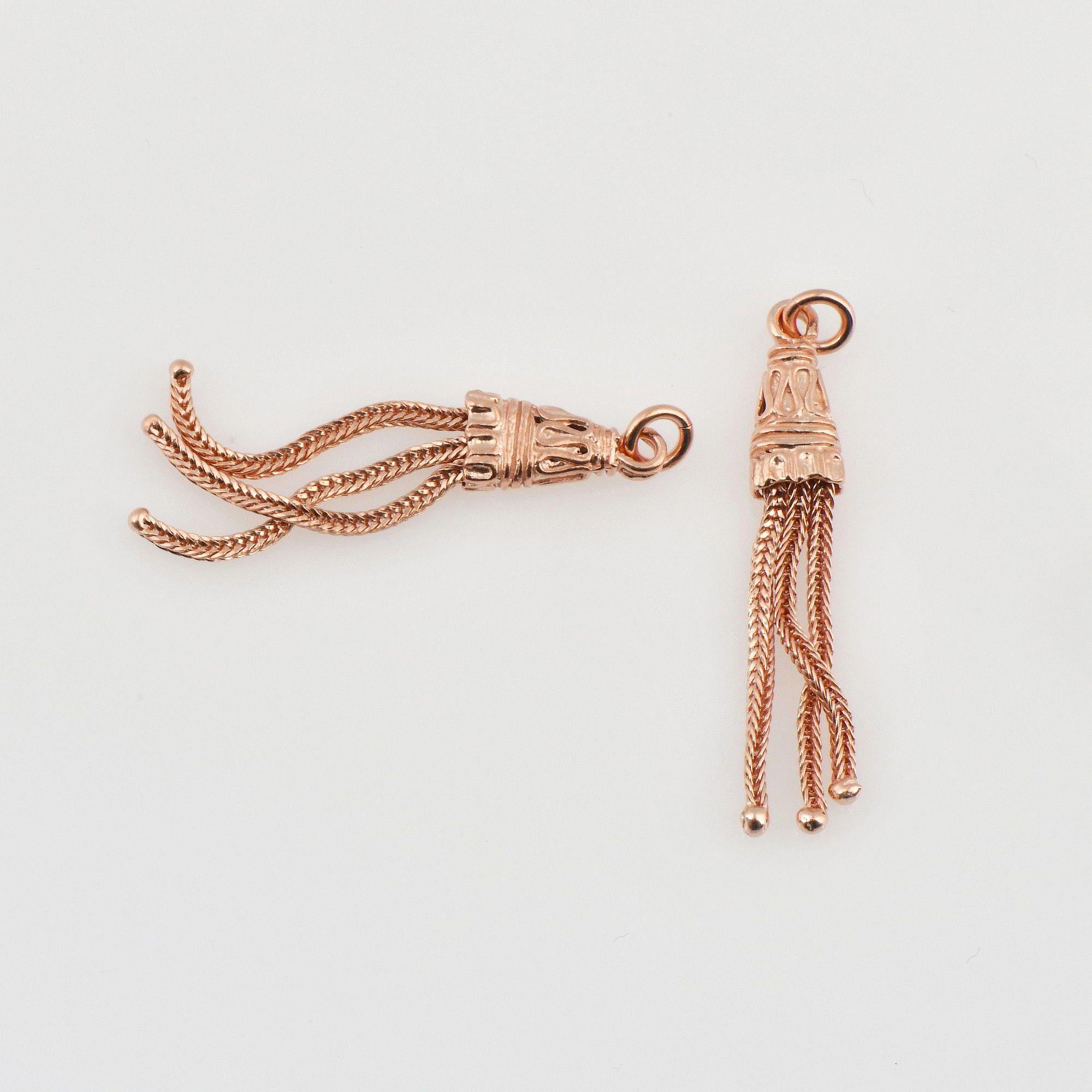925 Sterling Silver Rose Gold Small Tassels, Handmade Silver Tassels, 925 Solid Silver Tassels, Pendants Tassels, Jewelry Supply, RGM107
