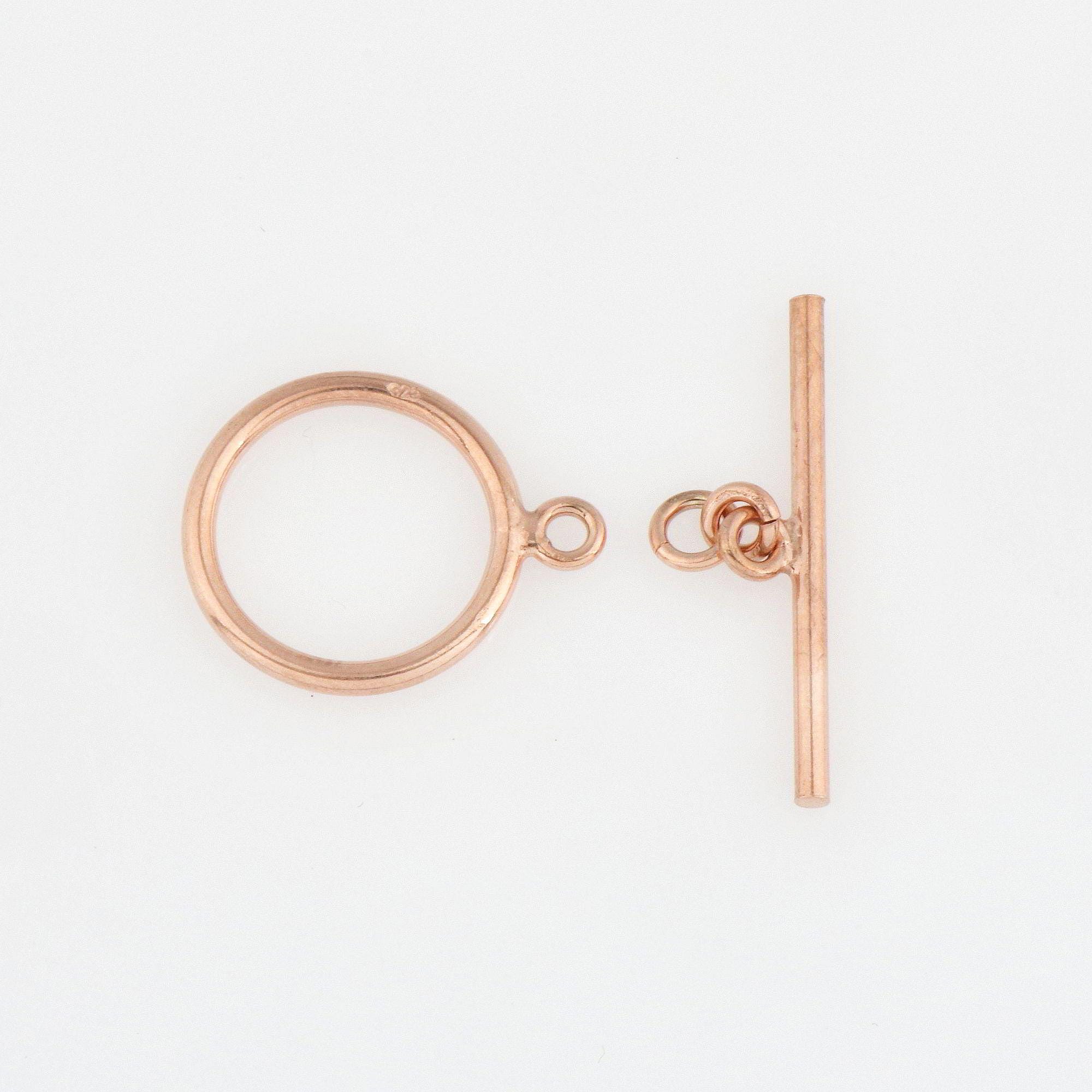925 Sterling Silver Rose Gold Toggle Clasps, Toggle Clasp, Gold Plated Plain Toggle Clasp Set, Jewelry Supply, Jewelry Findings, RGM59E