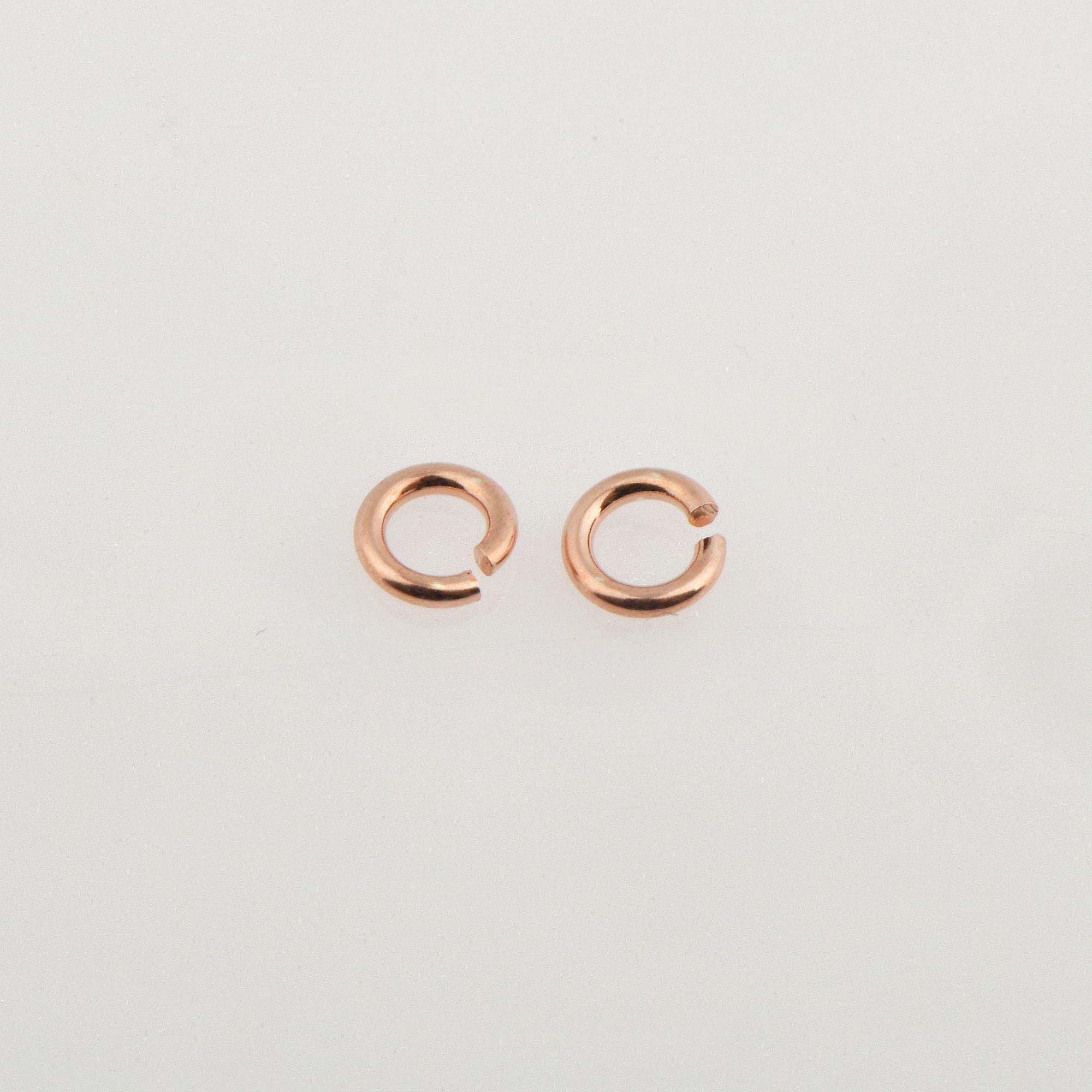 925 Sterling Silver Rose Gold Dia 4.5mm & Ga.19 Open Jump Rings, tough, 20 Pces Jewelry Supplies, Findings, RGM68A