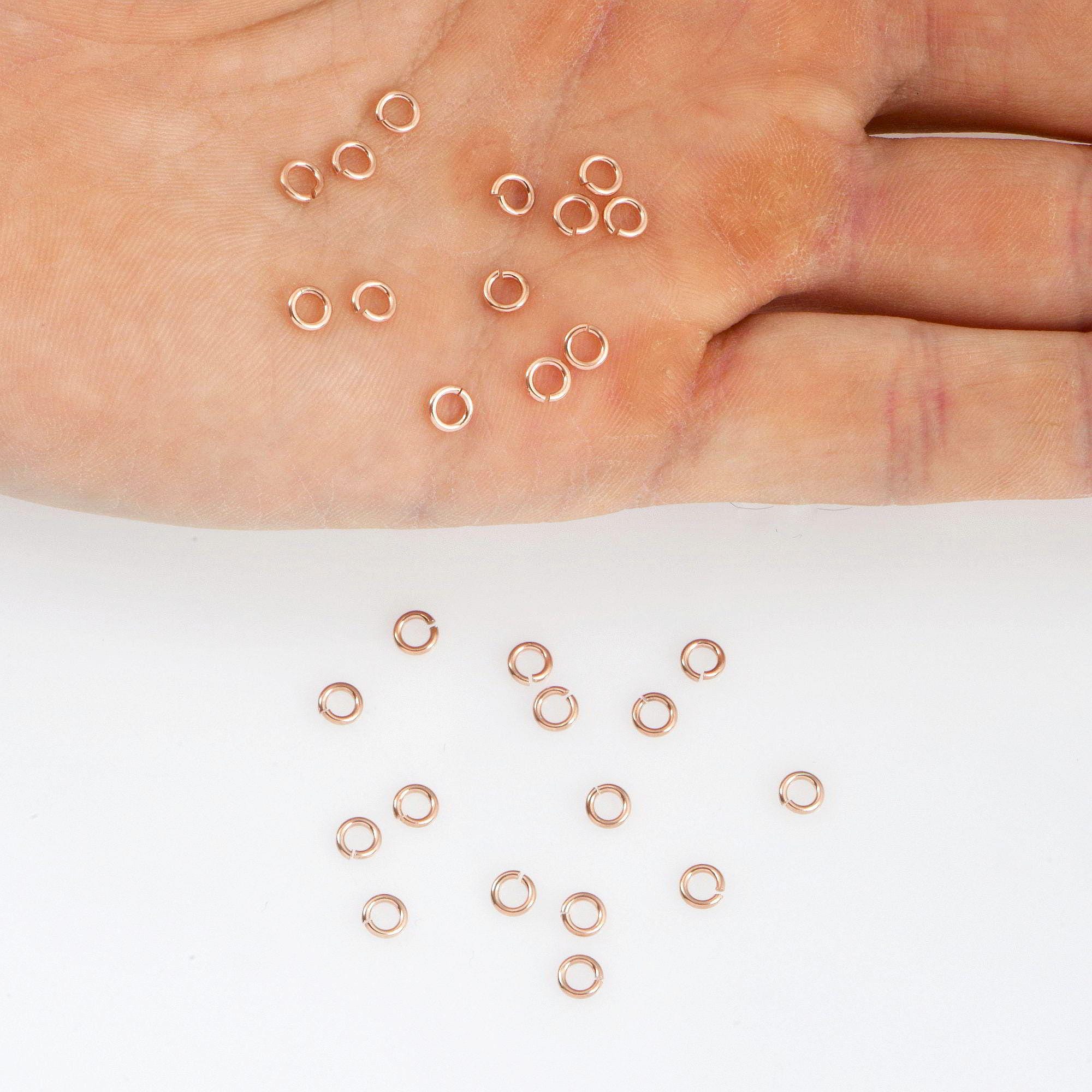 925 Sterling Silver Rose Gold Dia 4.5mm & Ga.19 Open Jump Rings, tough, 20 Pces Jewelry Supplies, Findings, RGM68A