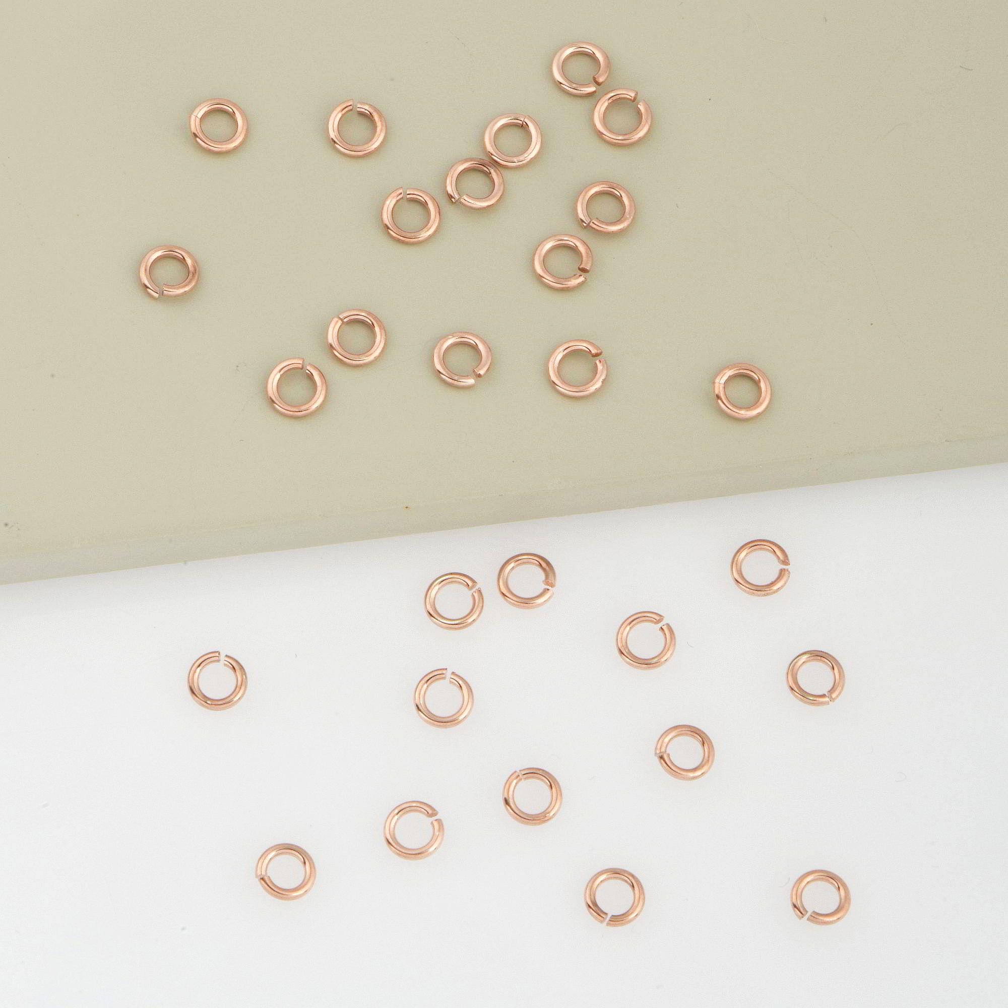 925 Sterling Silver Rose Gold Dia 4.5mm & Ga.19 Open Jump Rings, tough, 20 Pces Jewelry Supplies, Findings, RGM68A