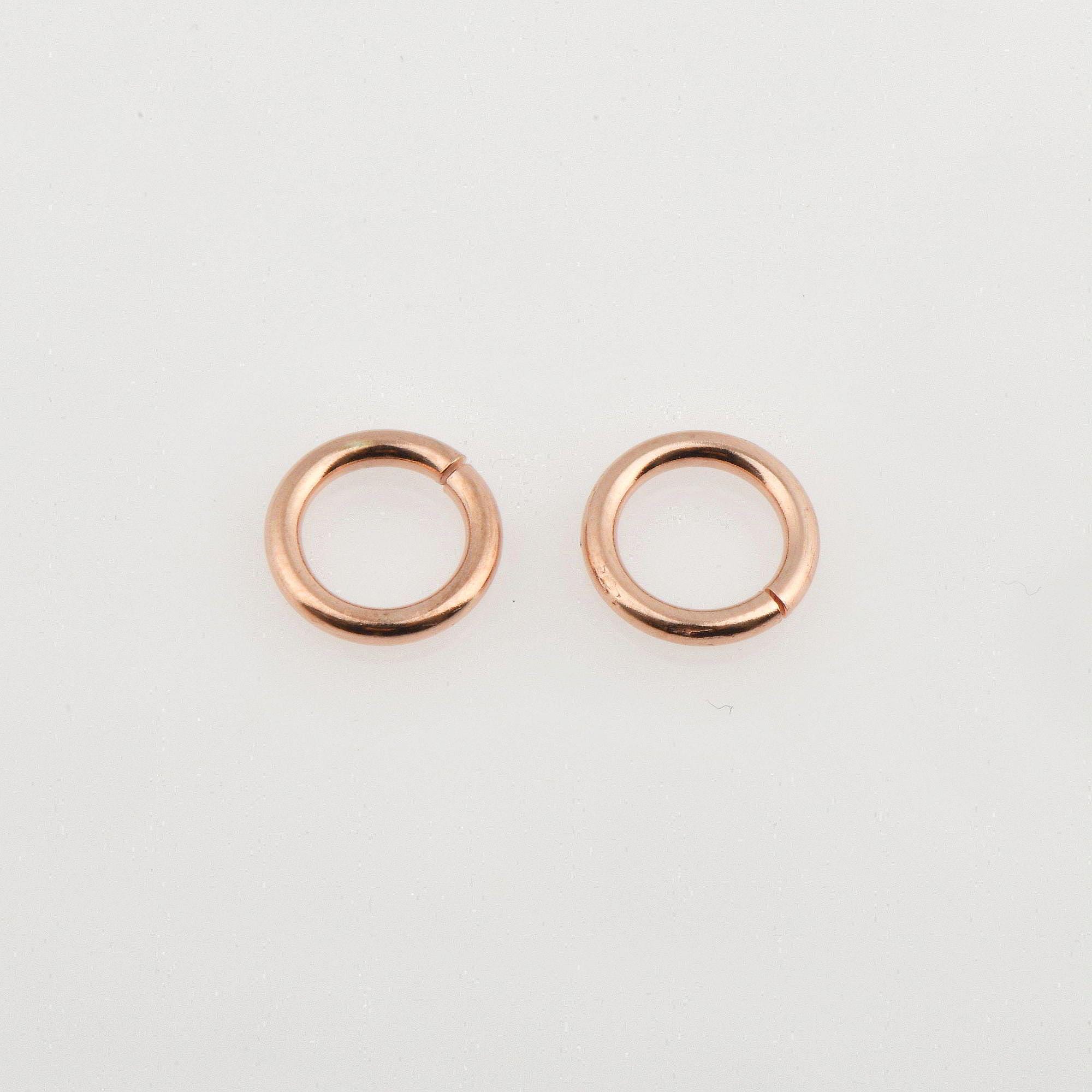 925 Sterling Silver Rose Gold Dia 9.3 mm & Ga.14 Open Jump Rings, tough, 3 Pces, Jewelry Supplies, Findings RGM68D