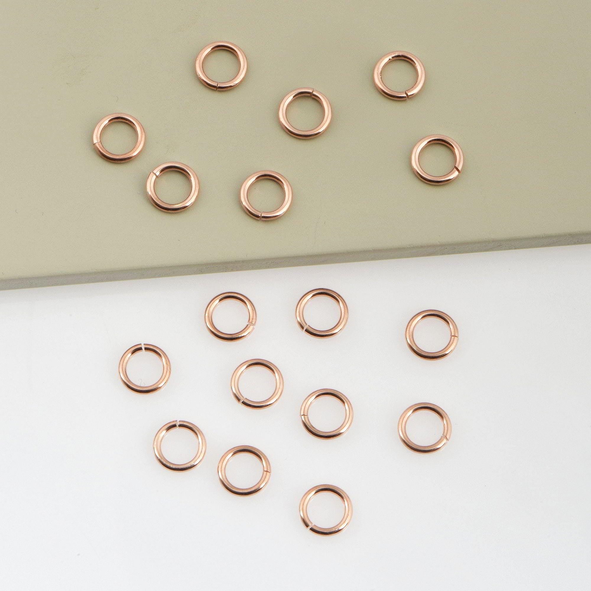 925 Sterling Silver Rose Gold Dia 9.3 mm & Ga.14 Open Jump Rings, tough, 3 Pces, Jewelry Supplies, Findings RGM68D
