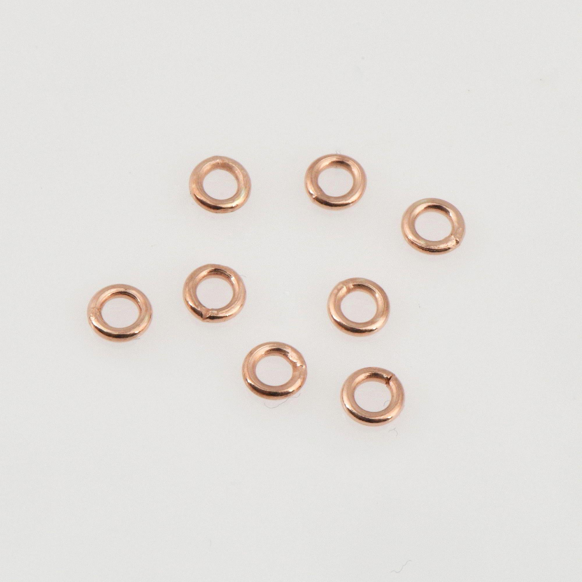 Dia 4mm & Ga.2 925 Sterling Silver Rose Gold CLOSED Jump Rings, tough, Silver Hollow Rings, Jewelry Supplies, Findings, RGM103A