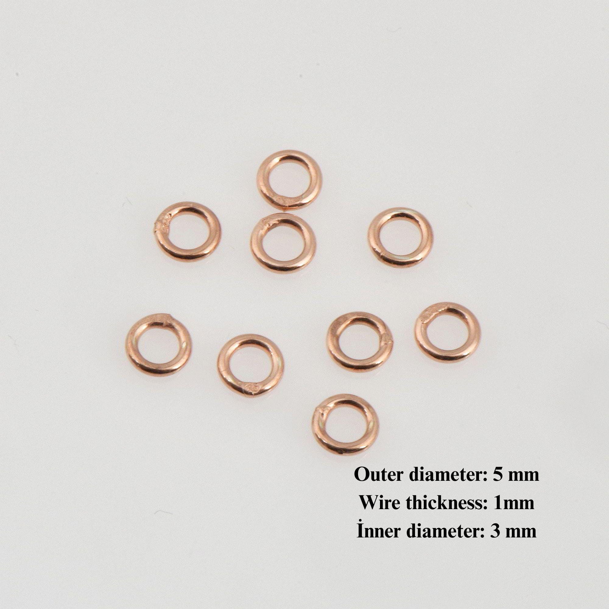 Dia 5mm & Ga.3 925 Sterling Silver Rose Gold CLOSED Jump Rings, Tough, Hollow jump Rings, Jewelry Supplies, Findings, RGM103B