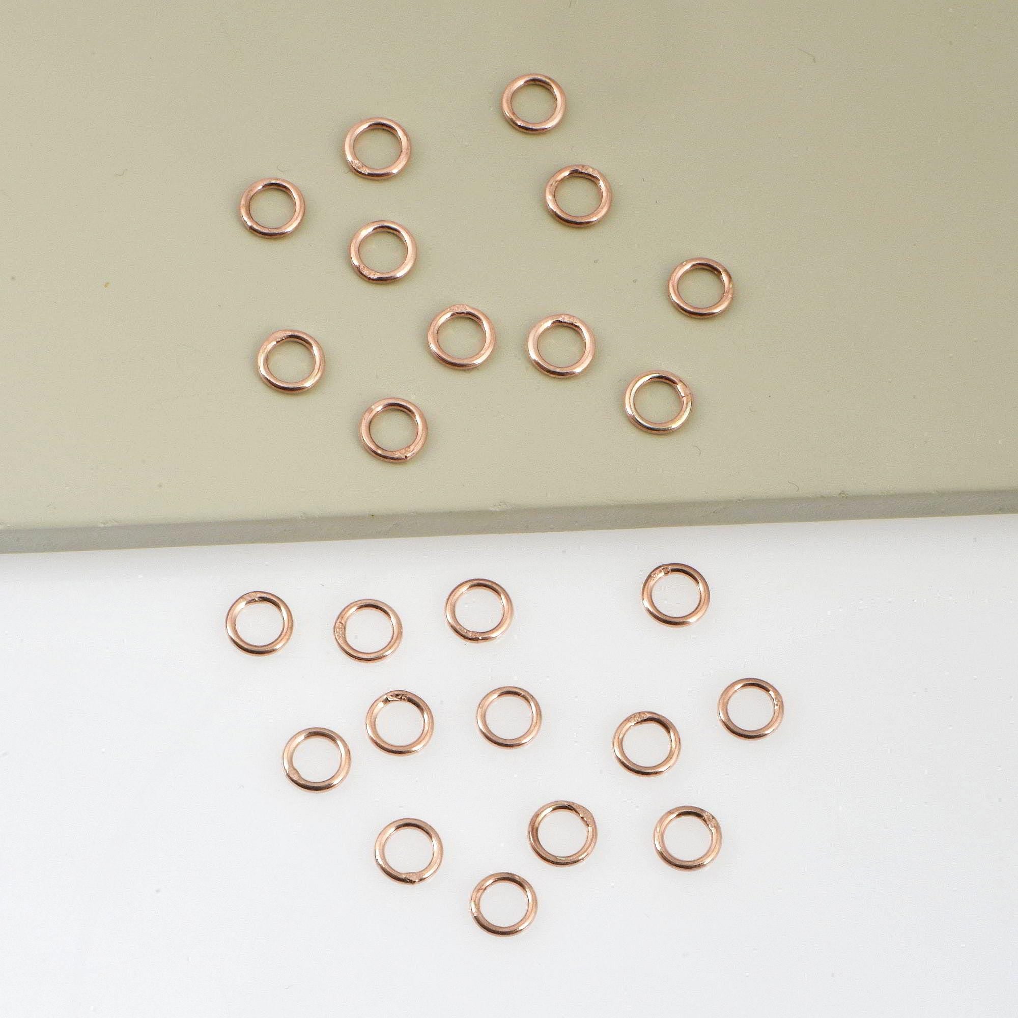 Dia 6mm & Ga.4 925 Sterling Silver Rose Gold CLOSED Jump Rings, Tough, Silver Hollow Rings , Jewelry Supplies, Finding, RGM103C