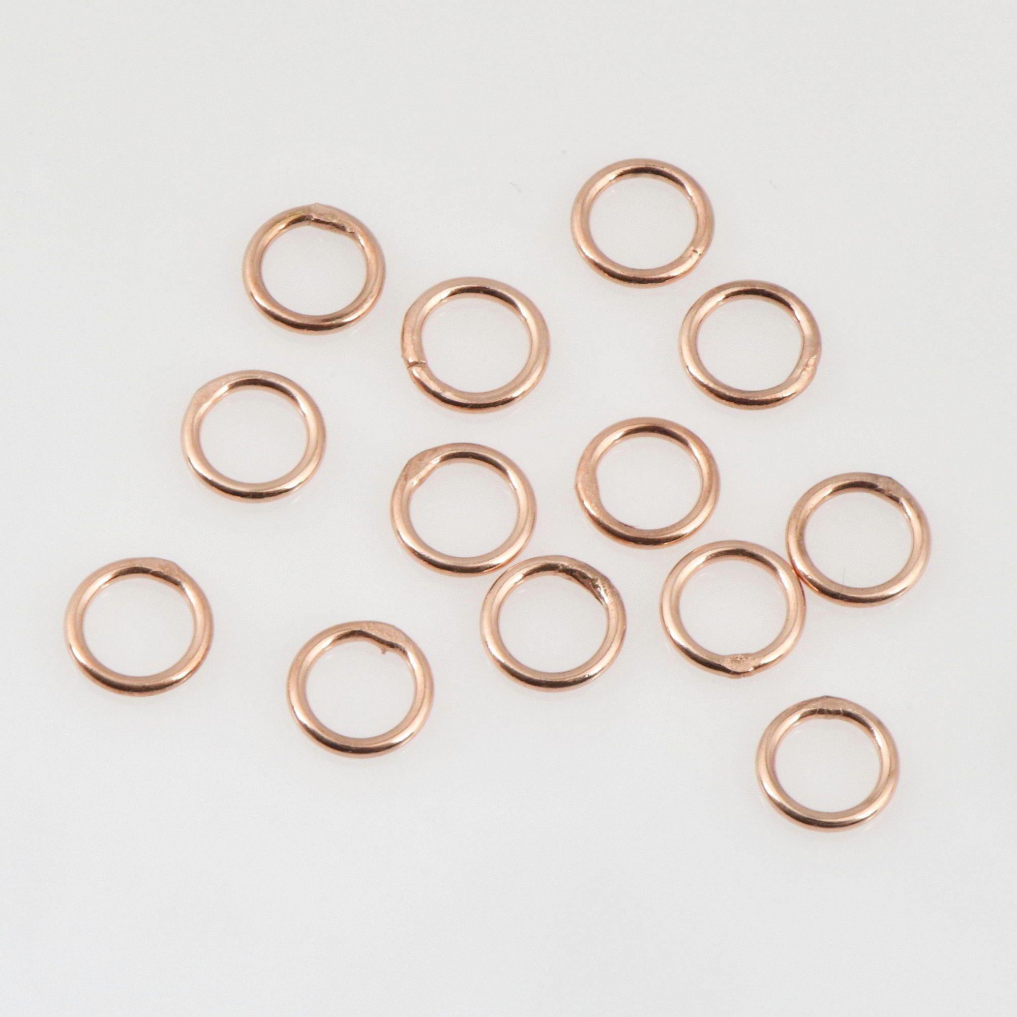Dia 7mm & Ga.5 925 Sterling Silver Rose Gold CLOSED Jump Rings, tough, Silver Hollow Rings , Jewelry Supplies, Findings, RGM103D