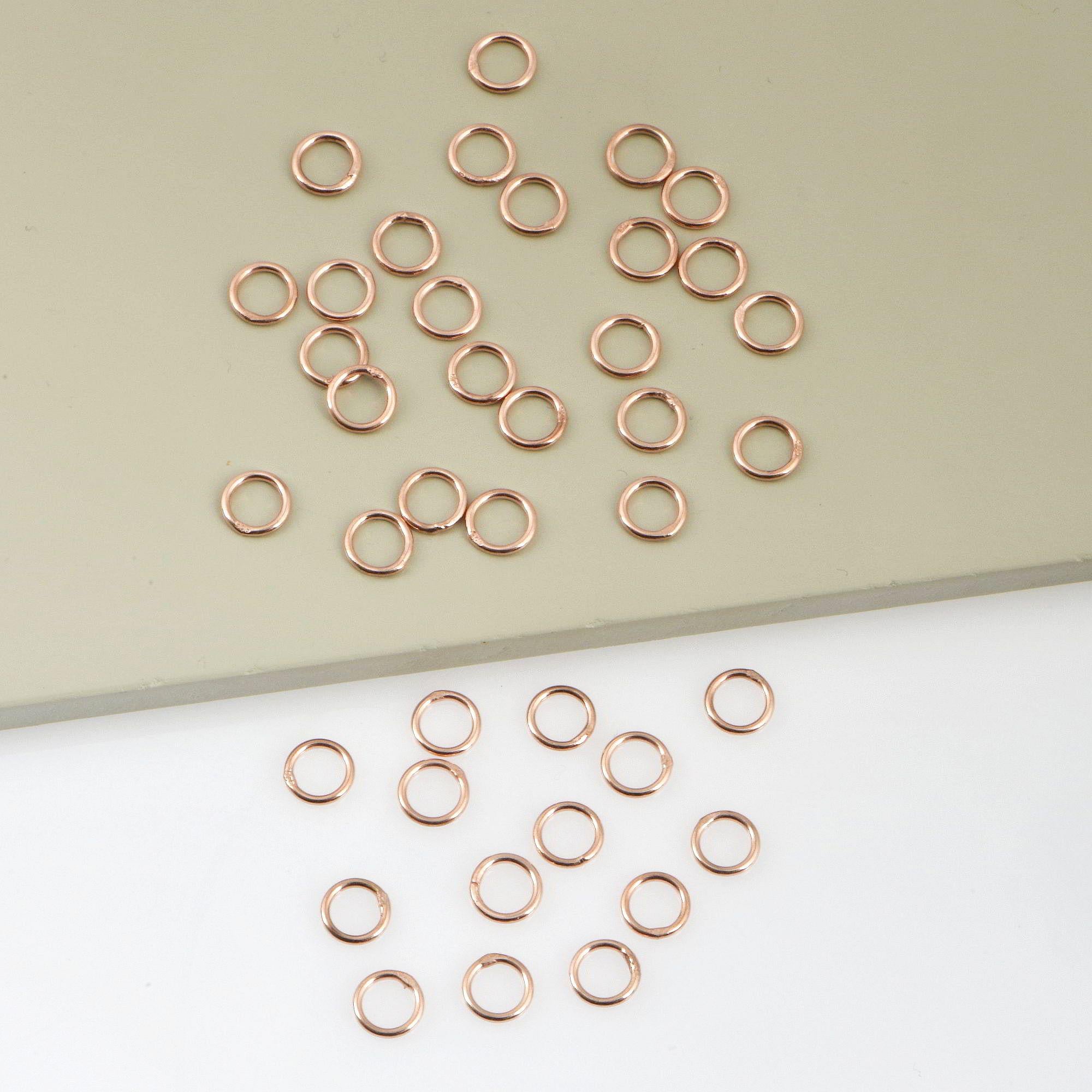 Dia 7mm & Ga.5 925 Sterling Silver Rose Gold CLOSED Jump Rings, tough, Silver Hollow Rings , Jewelry Supplies, Findings, RGM103D