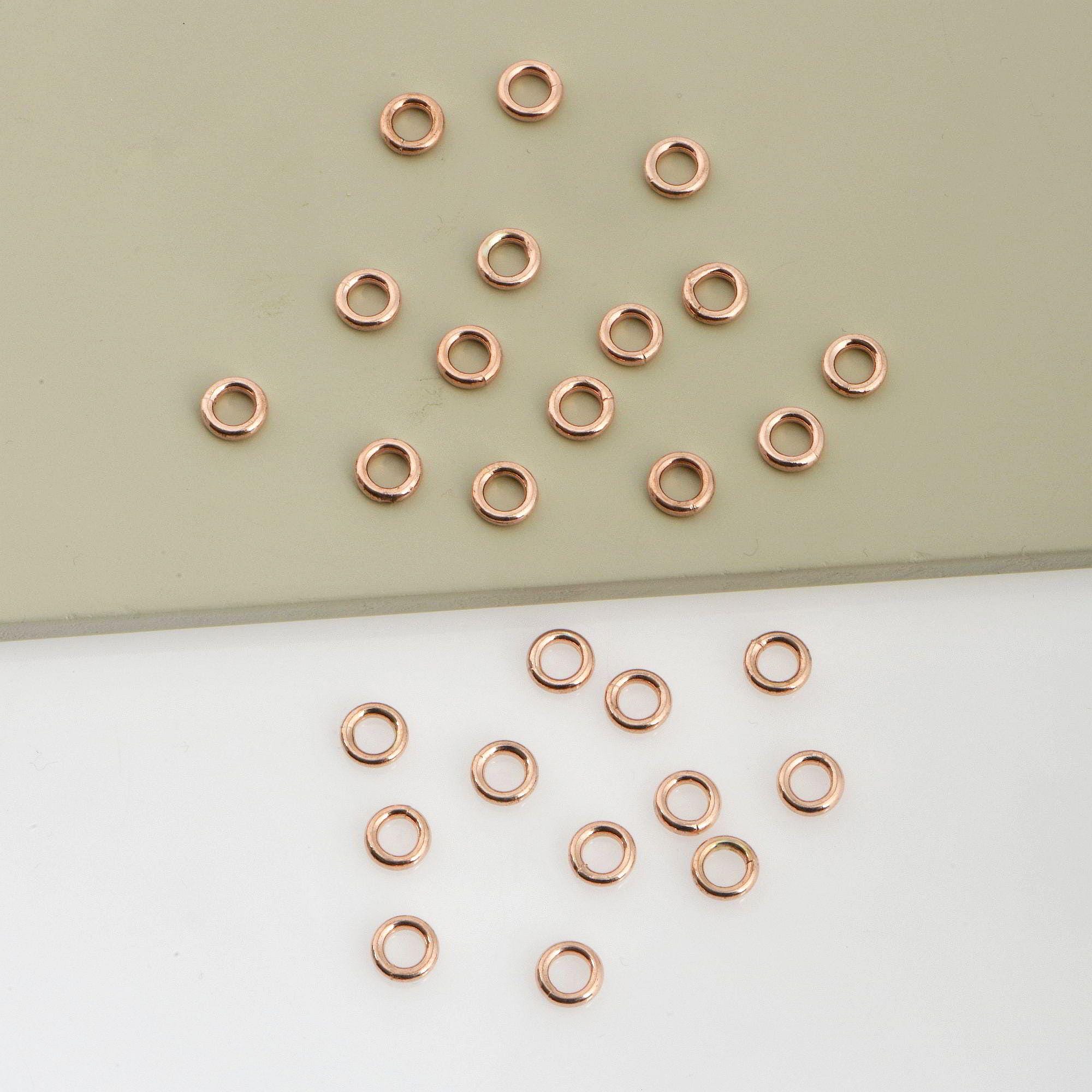 925 Sterling Silver Rose Gold High Quality 8 mm CLOSED and HOLLOW Jump Rings, Jewelry Supplies, Findings, RGM104A