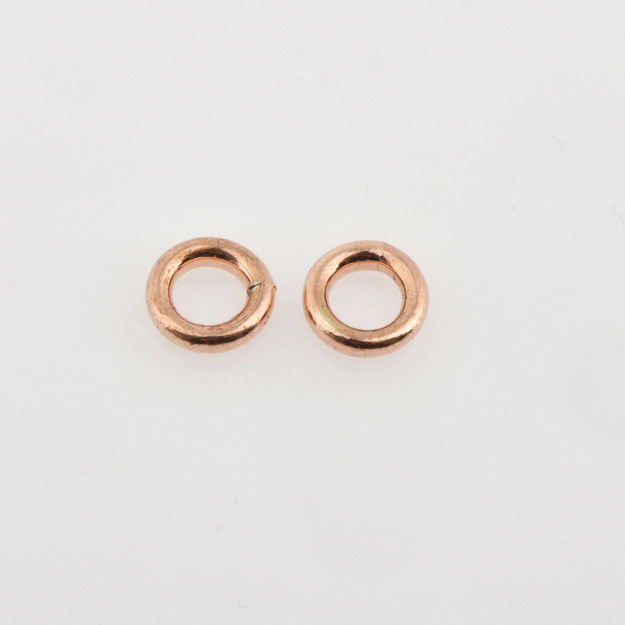 925 Sterling Silver Rose Gold High Quality 12,7 mm CLOSED and HOLLOW Jump Rings, Jewelry Supplies, Findings, RGM104B