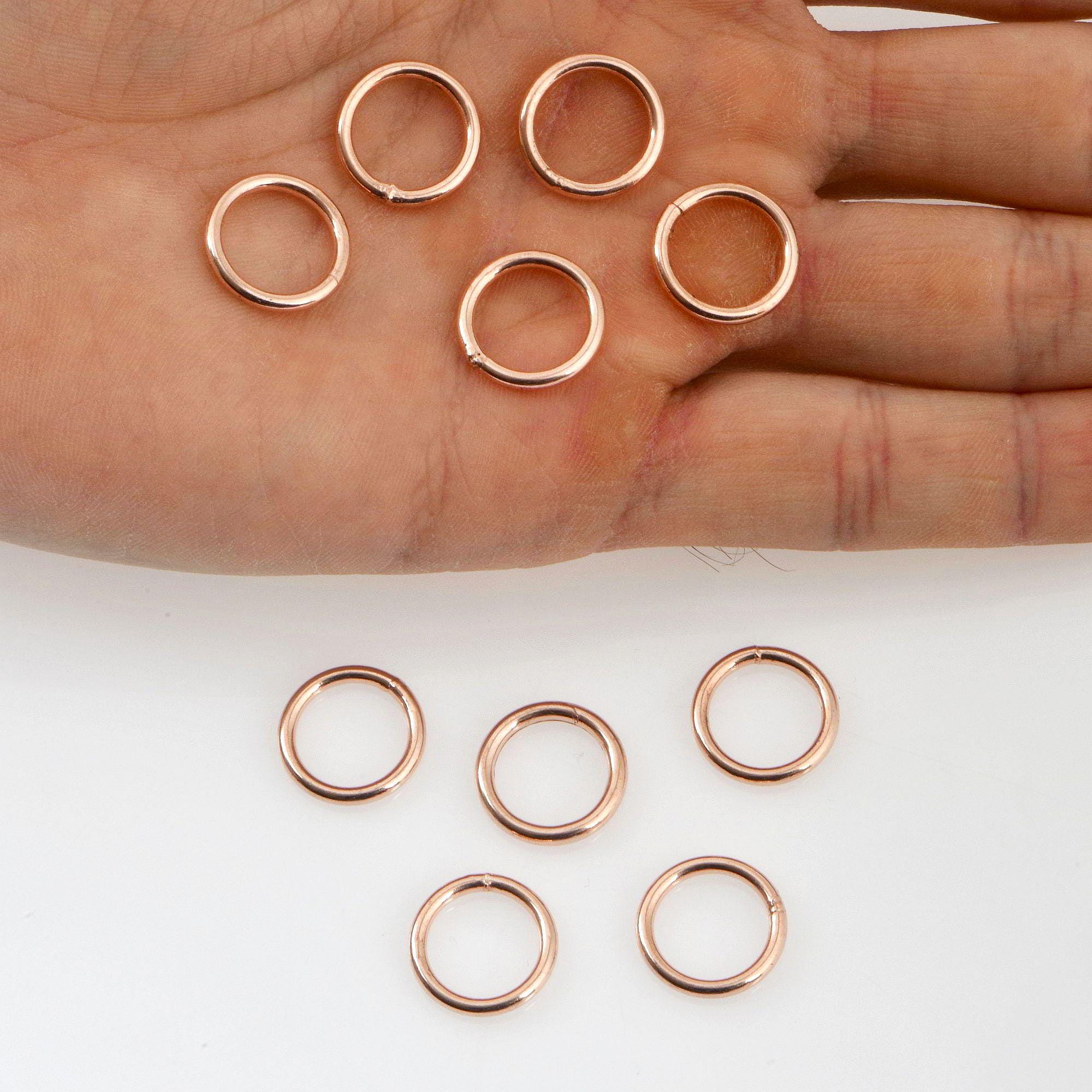 925 Sterling Silver Rose Gold High Quality 15 mm CLOSED and HOLLOW Jump Rings, Jewelry Supplies, Findings, RGM104C