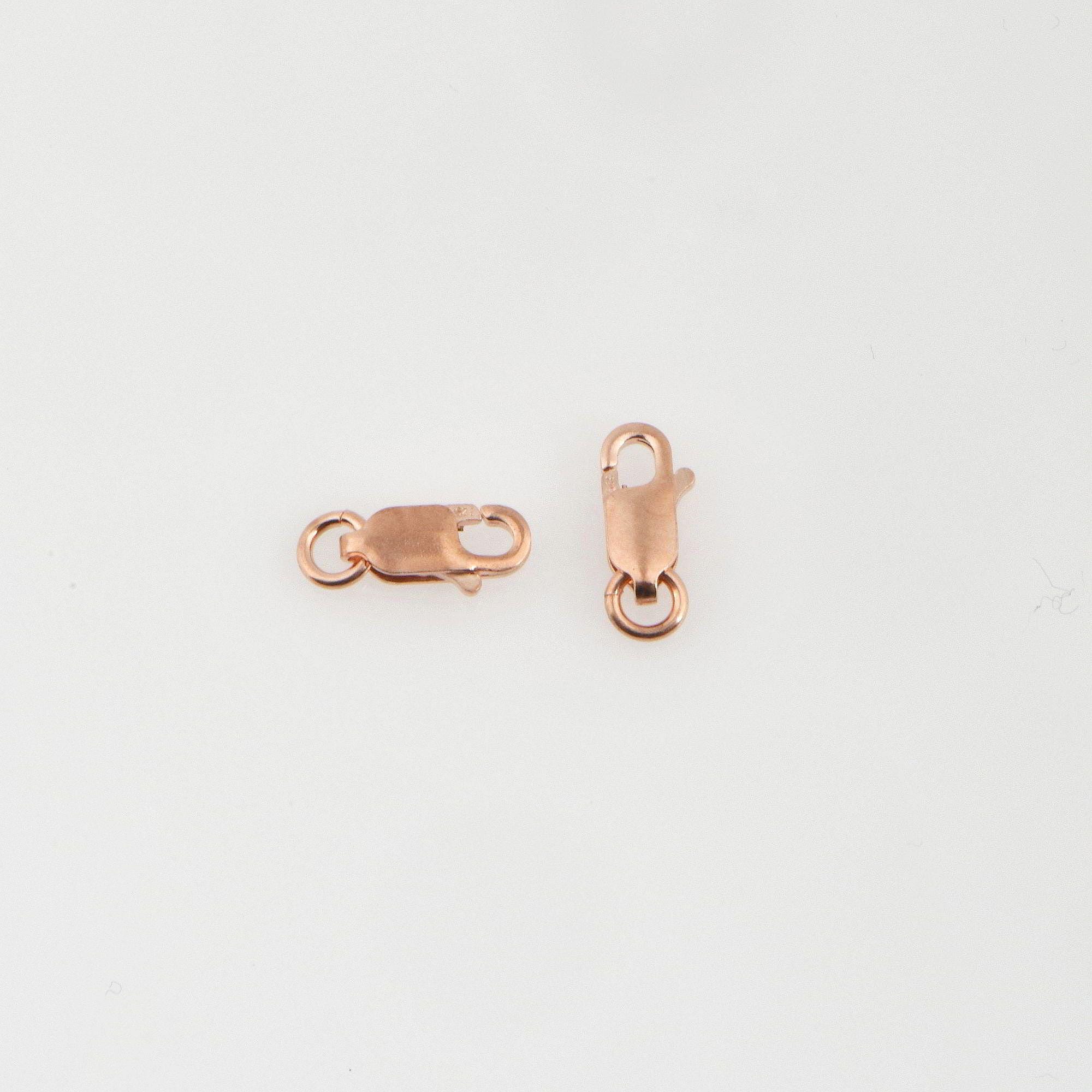 925 Sterling Silver Rose Gold Lobster Clasp, Silver Trigger Clasp, Spring Clasp, Jewelry Making Supplies, Jewelry Making Findings, RGM55A