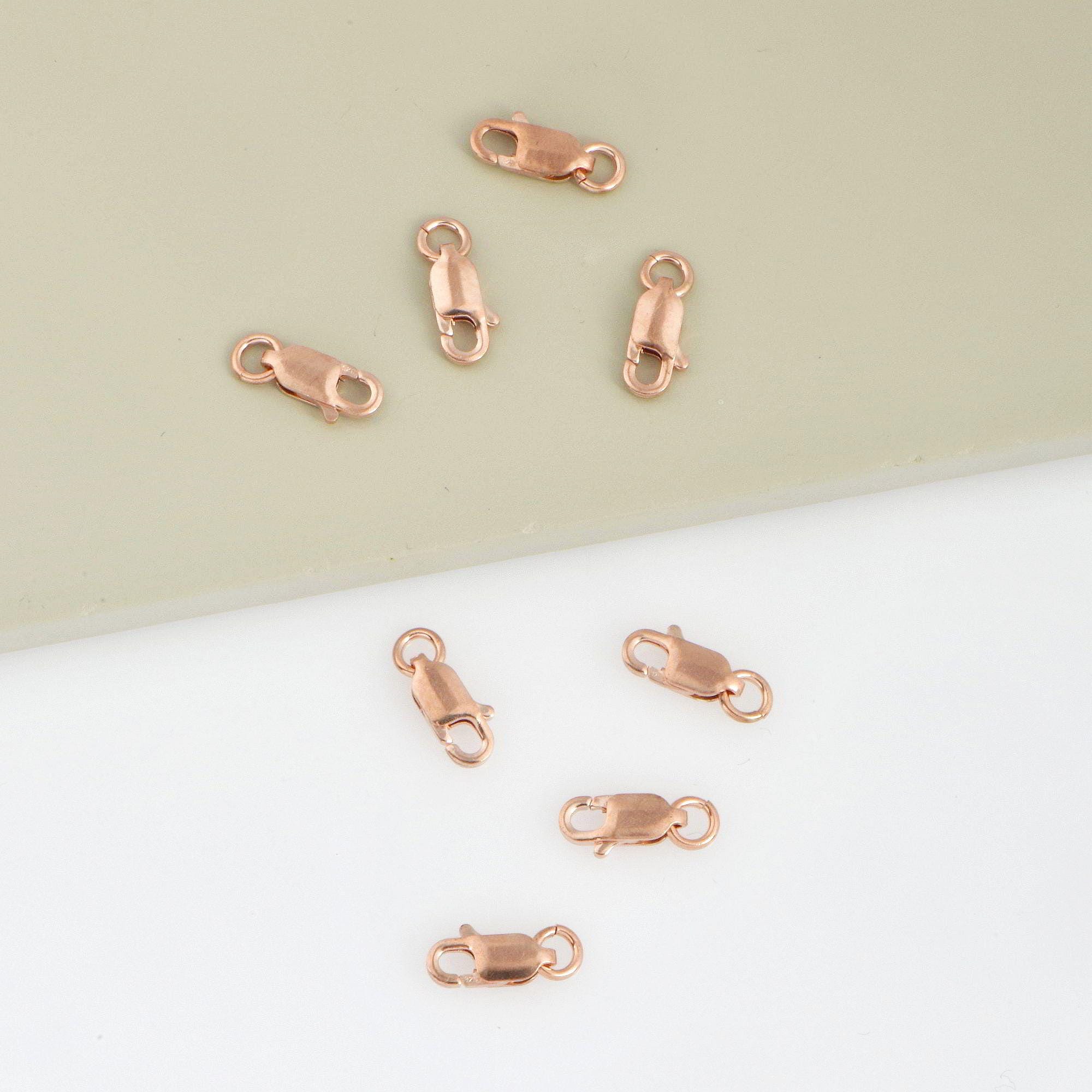 925 Sterling Silver Rose Gold Lobster Clasp, Silver Trigger Clasp, Spring Clasp, Jewelry Making Supplies, Jewelry Making Findings, RGM55A