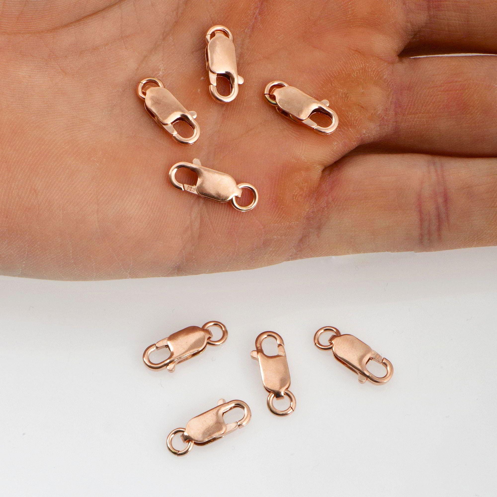 925 Sterling Rose Gold Silver Lobster Clasp, Silver Trigger Clasp, Spring Clasp, Jewelry Making Supplies, Jewelry Making Findings, RGM55C