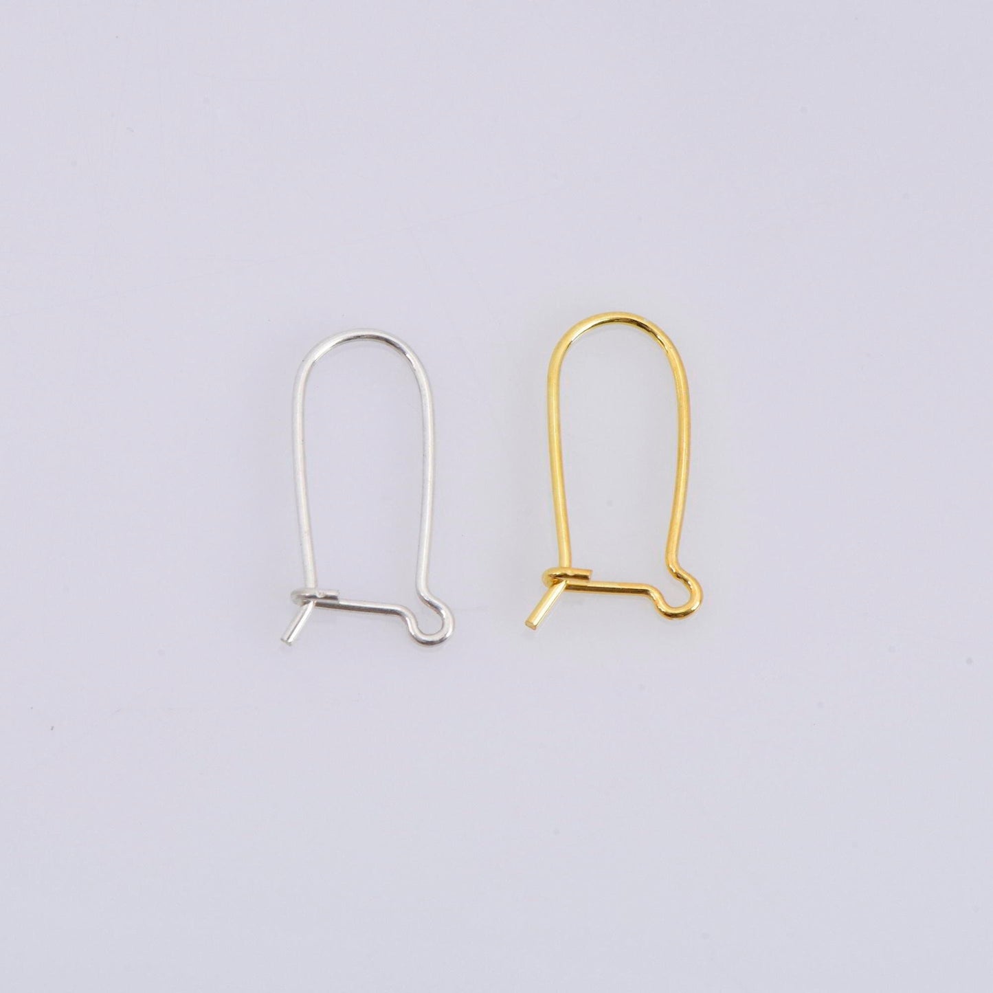 24K Gold Vermeil Kidney Ear Wires, Solid Silver Kidney Earring Hooks in 24K Gold, Earring Making Supply, Jewelry Making Findings, M47/VM47