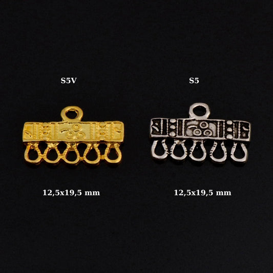 Sterling Silver Chandelier Component for Earring, Pendants, 24K Gold Vermeil Chandelier Connector, Chandelier Shape Jewelry Findings, SV5/S5