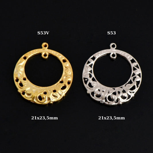 Sterling Silver Chandelier Component for Earring, Pendant, 24K Gold Vermeil Chandelier Connector, Chandelier Shape Jewelry Finding, SV53/S53