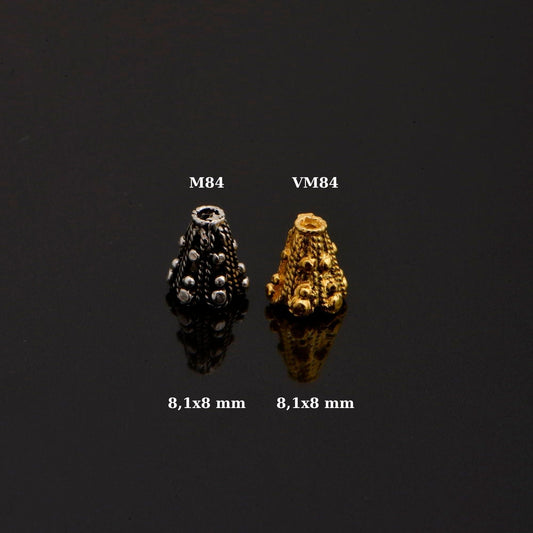 24K Gold Vermeil Filigree Bead Caps, Handmade Silver Bead Caps in 24K Gold, 925 Silver Bead Caps, Spacer Bead Caps, Jewelry Supplies, M/VM84