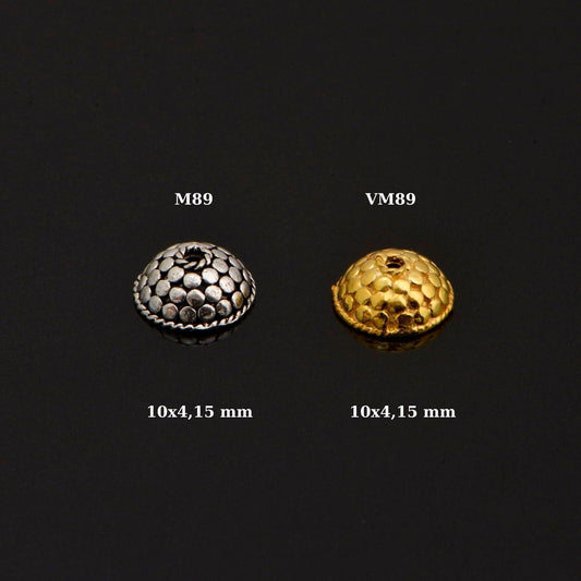 24K Gold Vermeil Hand made Bead Caps, Studded Vermeil Bead Caps in 24K Gold, 925 Silver Bead Caps,  Jewelry Supplies, M/VM89