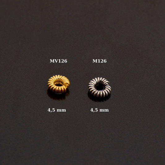 24K Gold Vermeil Separators, Handmade Silver Beads in 24K Gold, 925 Solid Silver Beads, Spacer Beads, Jewelry Supply, M/VM126