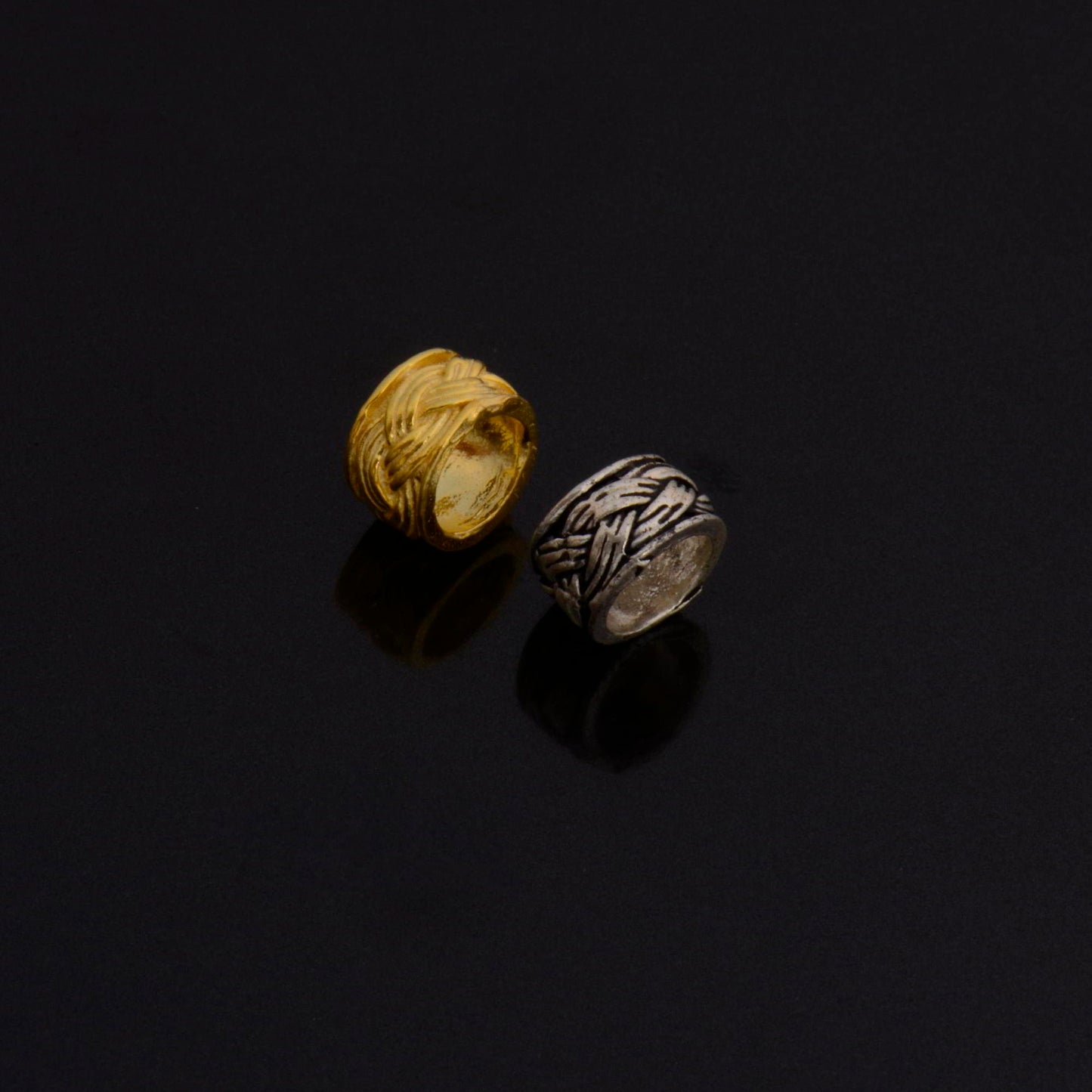 24K Gold Vermeil Large Hole Bead Rings, Silver Hole Beads Rings, 24K Gold Plated Bead Rings, Jewelry Making Findings, M / VM137